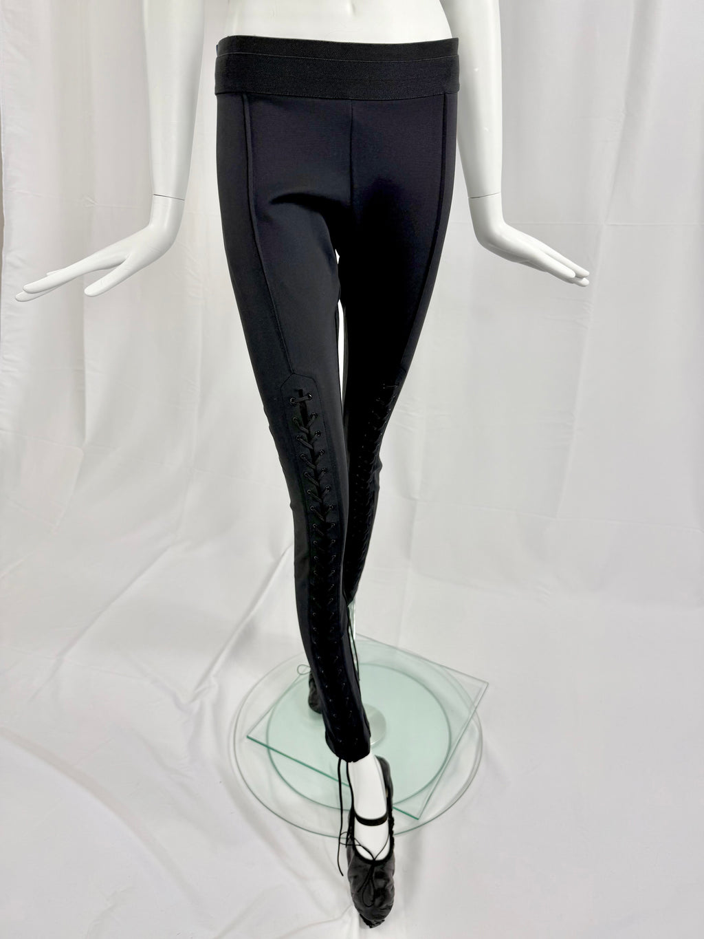 Y2K BCBG Black Lace Up Low Rise Pants