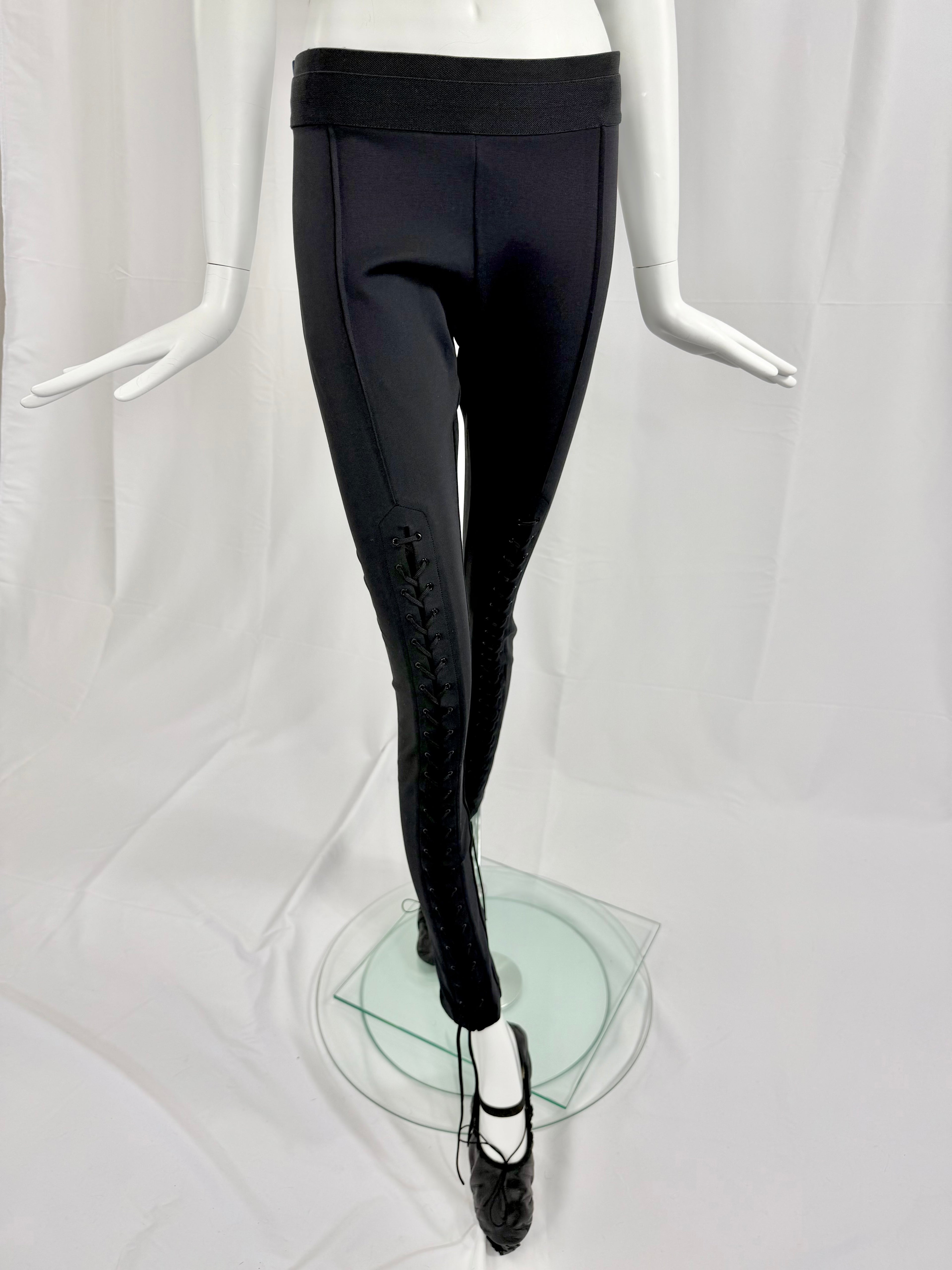 Y2K BCBG Black Lace Up Low Rise Pants