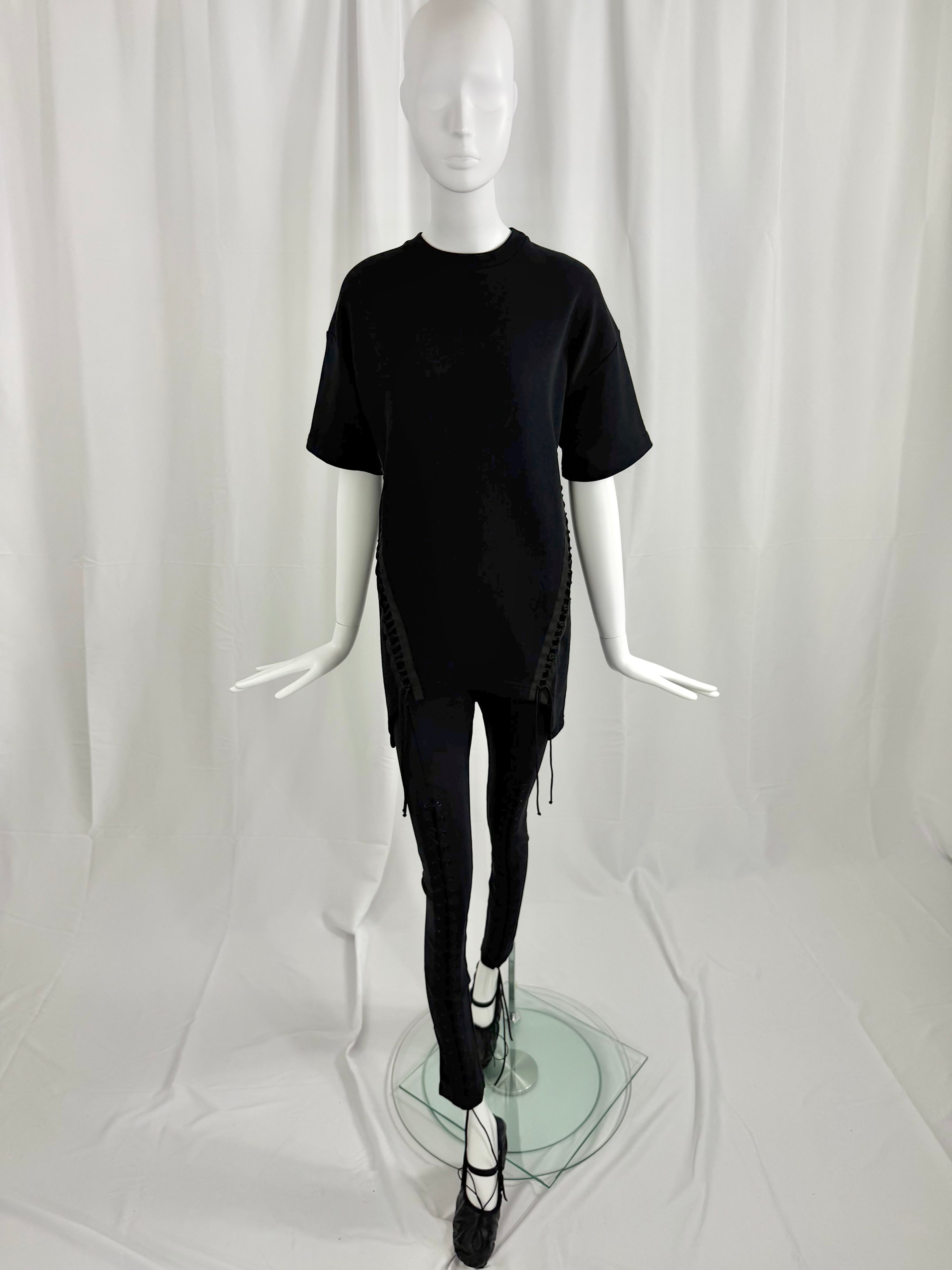 HELMUT LANG Lace Up French Terry Top