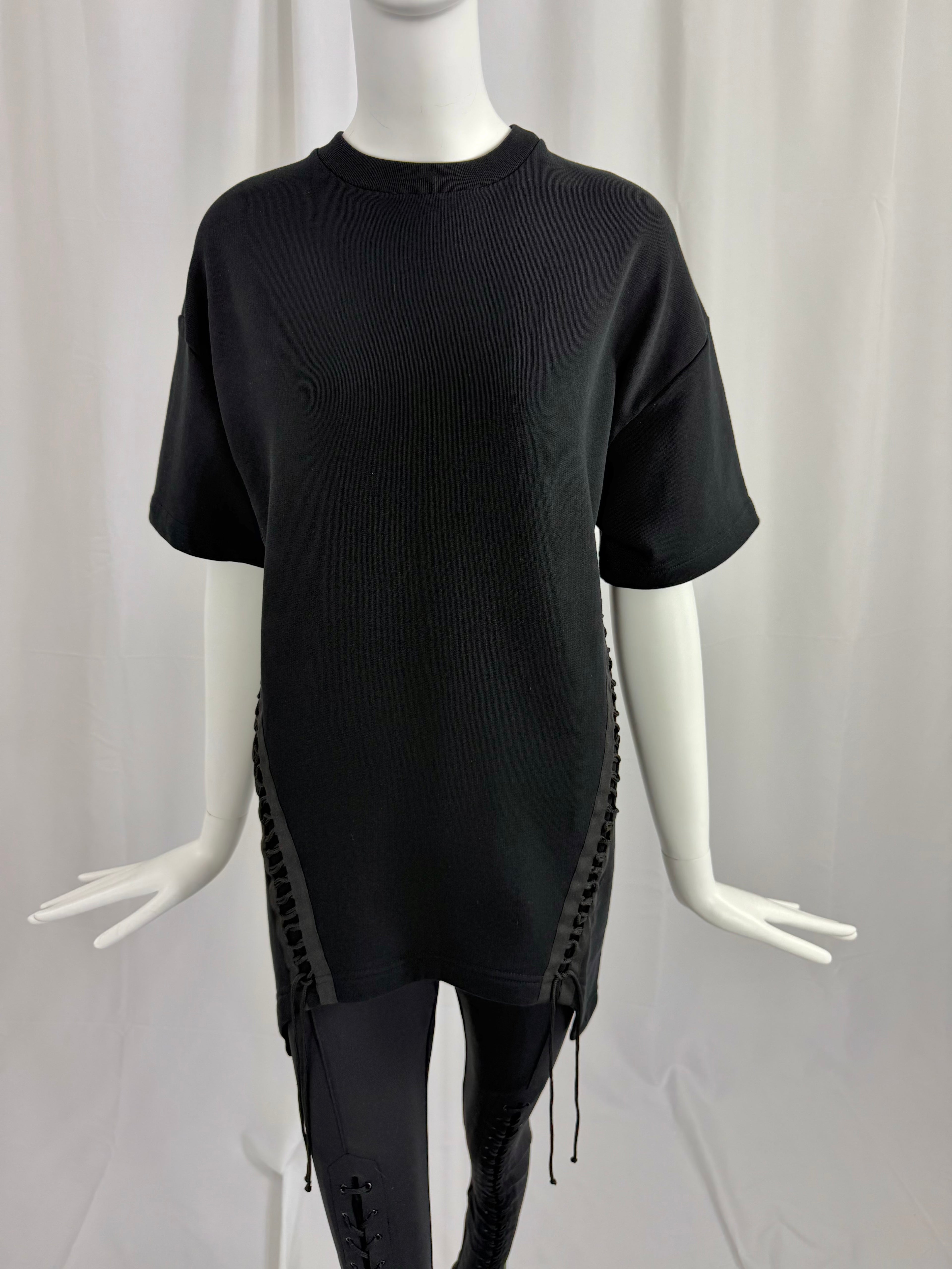 HELMUT LANG Lace Up French Terry Top