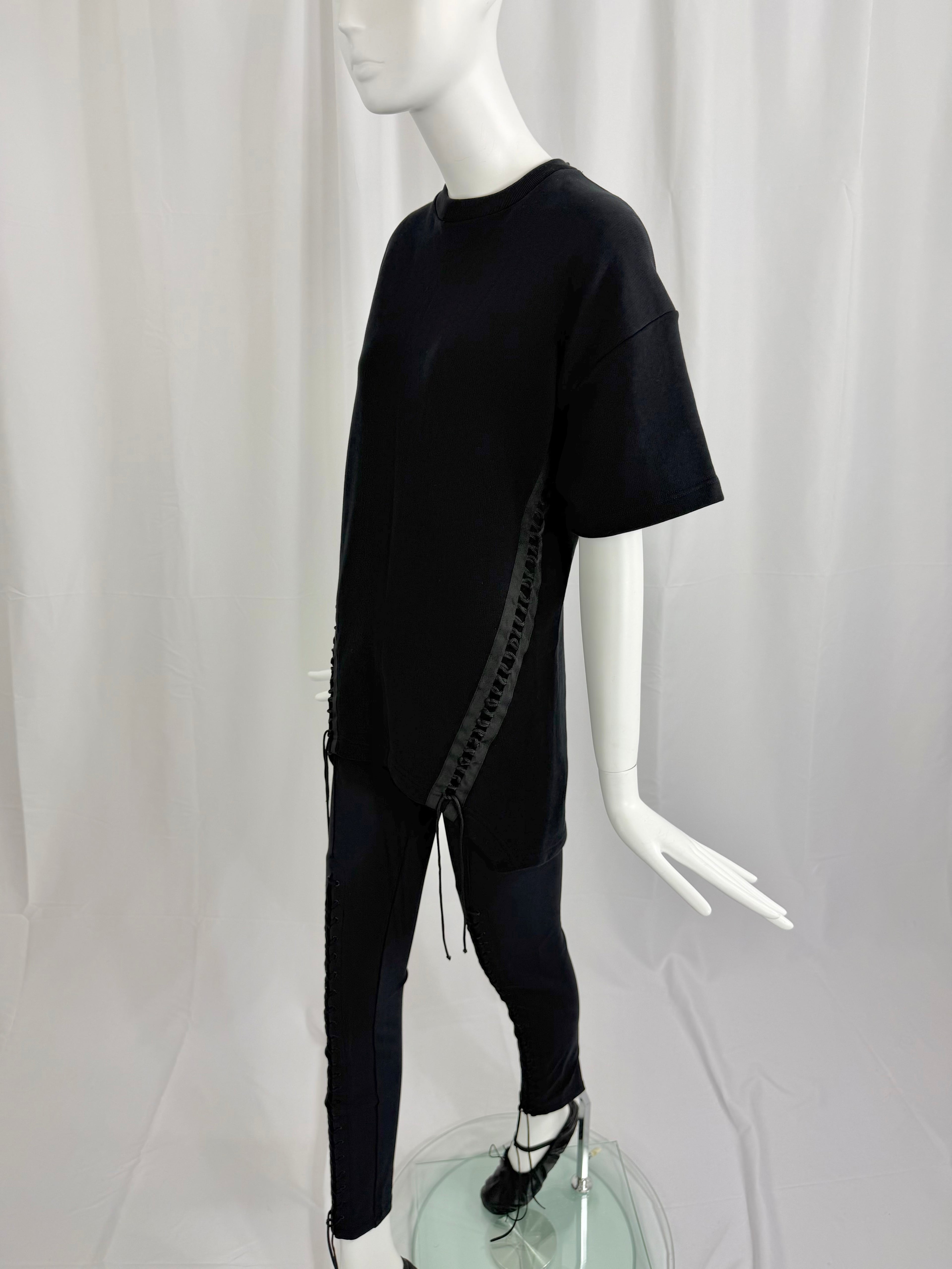 Y2K BCBG Black Lace Up Low Rise Pants