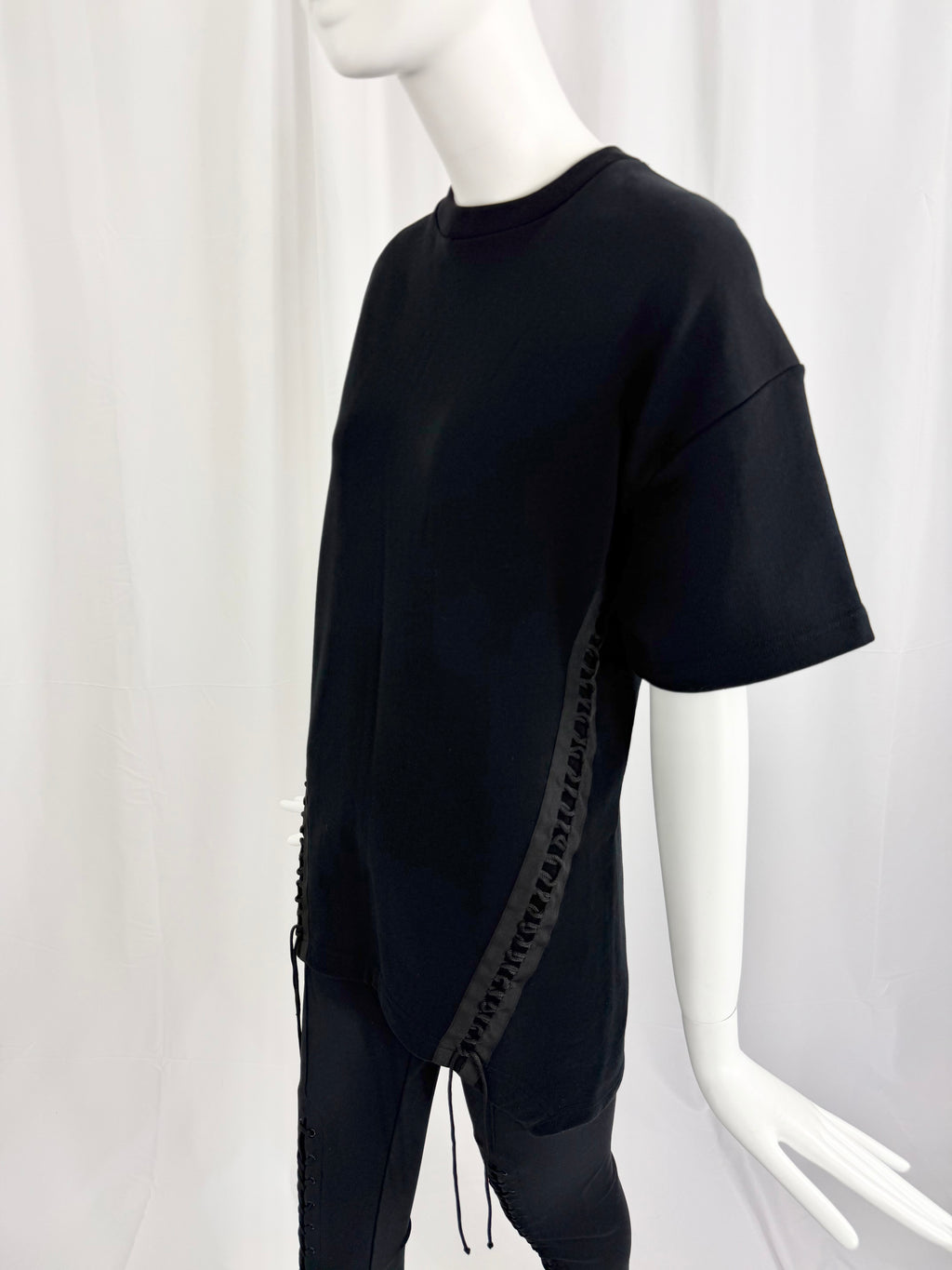 HELMUT LANG Lace Up French Terry Top