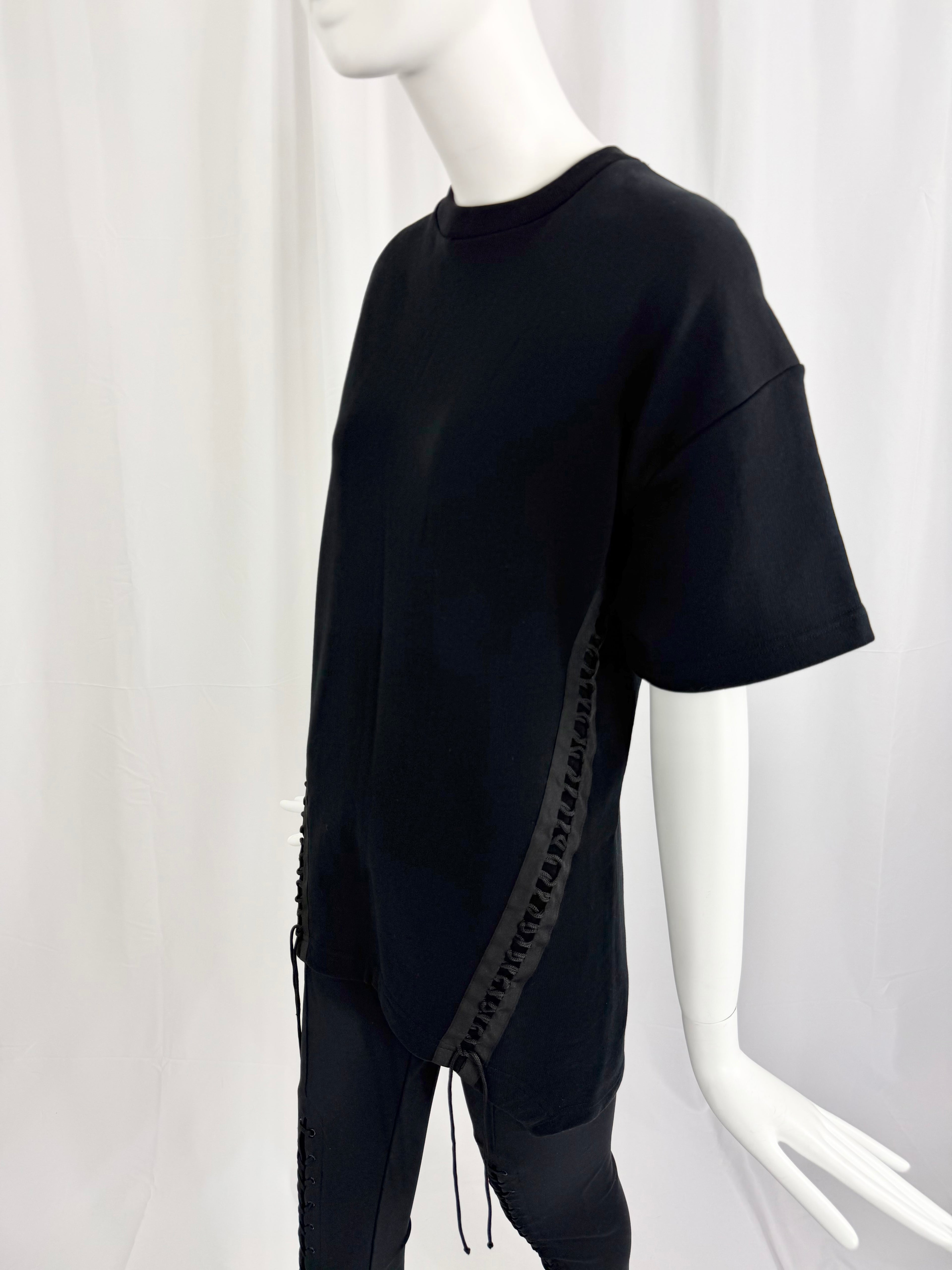 HELMUT LANG Lace Up French Terry Top