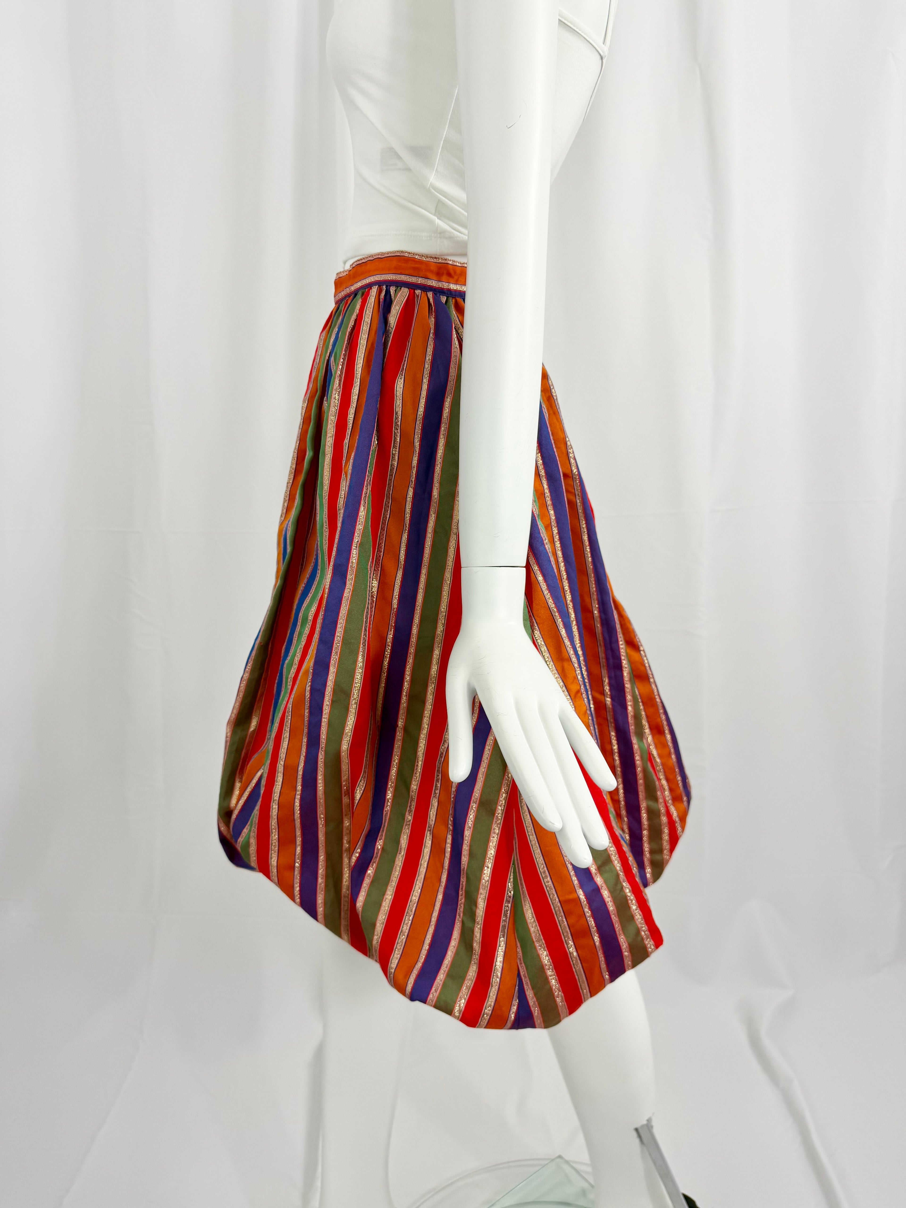 80's Lurex Striped Balloon Skirt