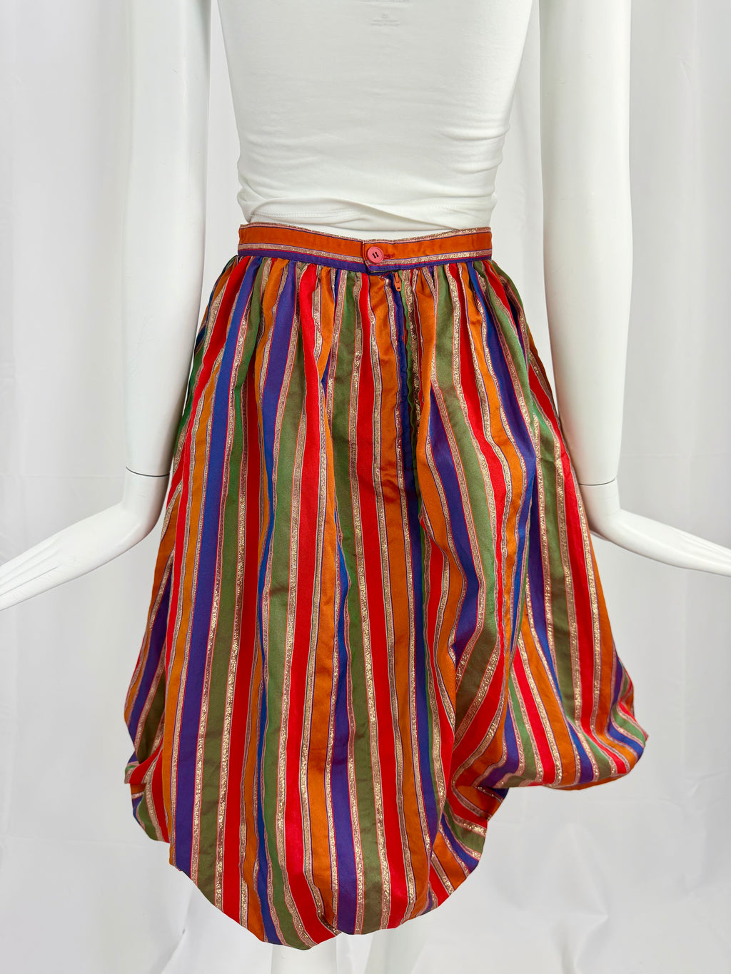 80's Lurex Striped Balloon Skirt