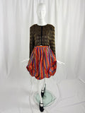 80's Lurex Striped Balloon Skirt