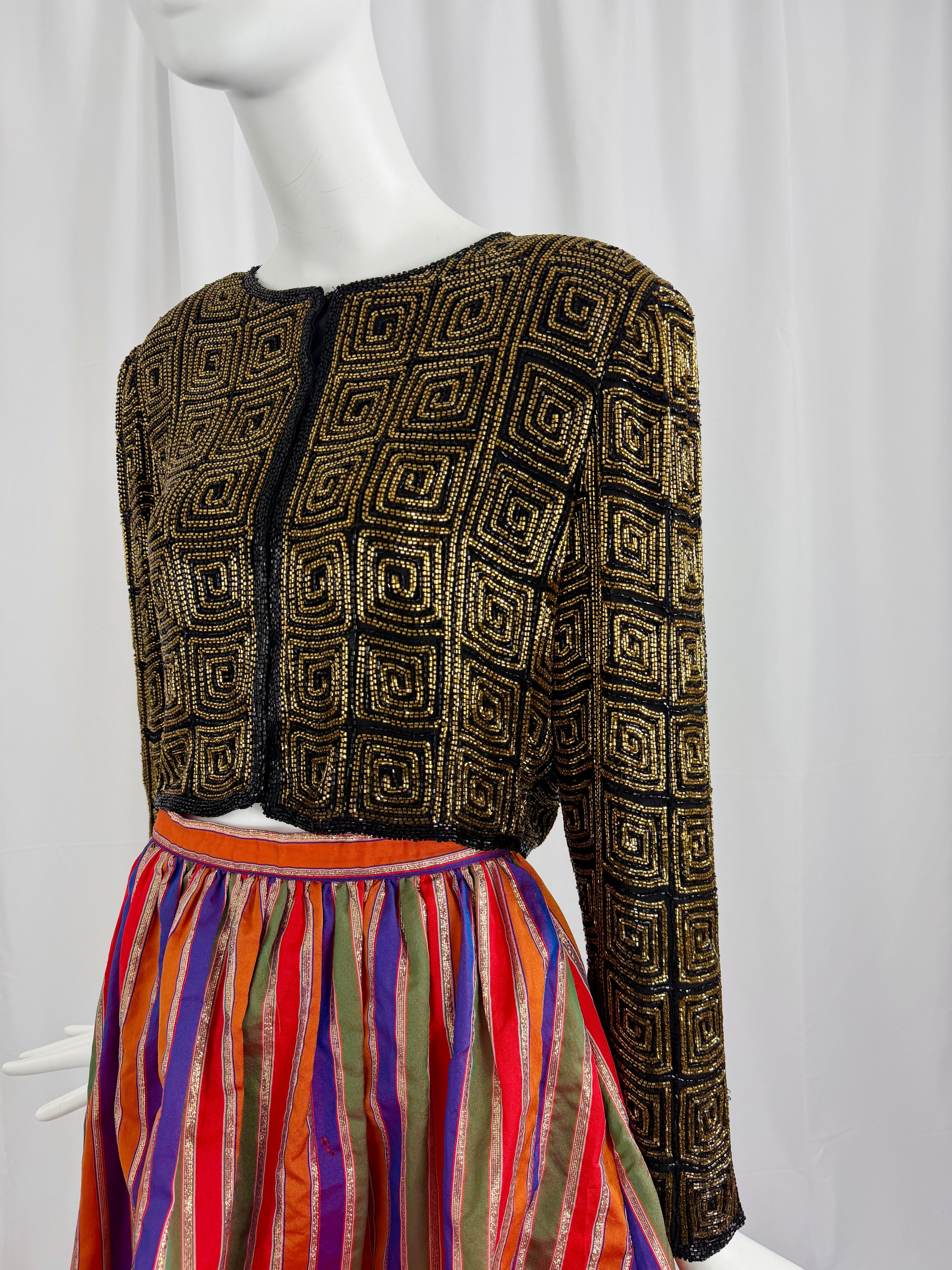 Vintage Beaded Silk Cropped Jacket
