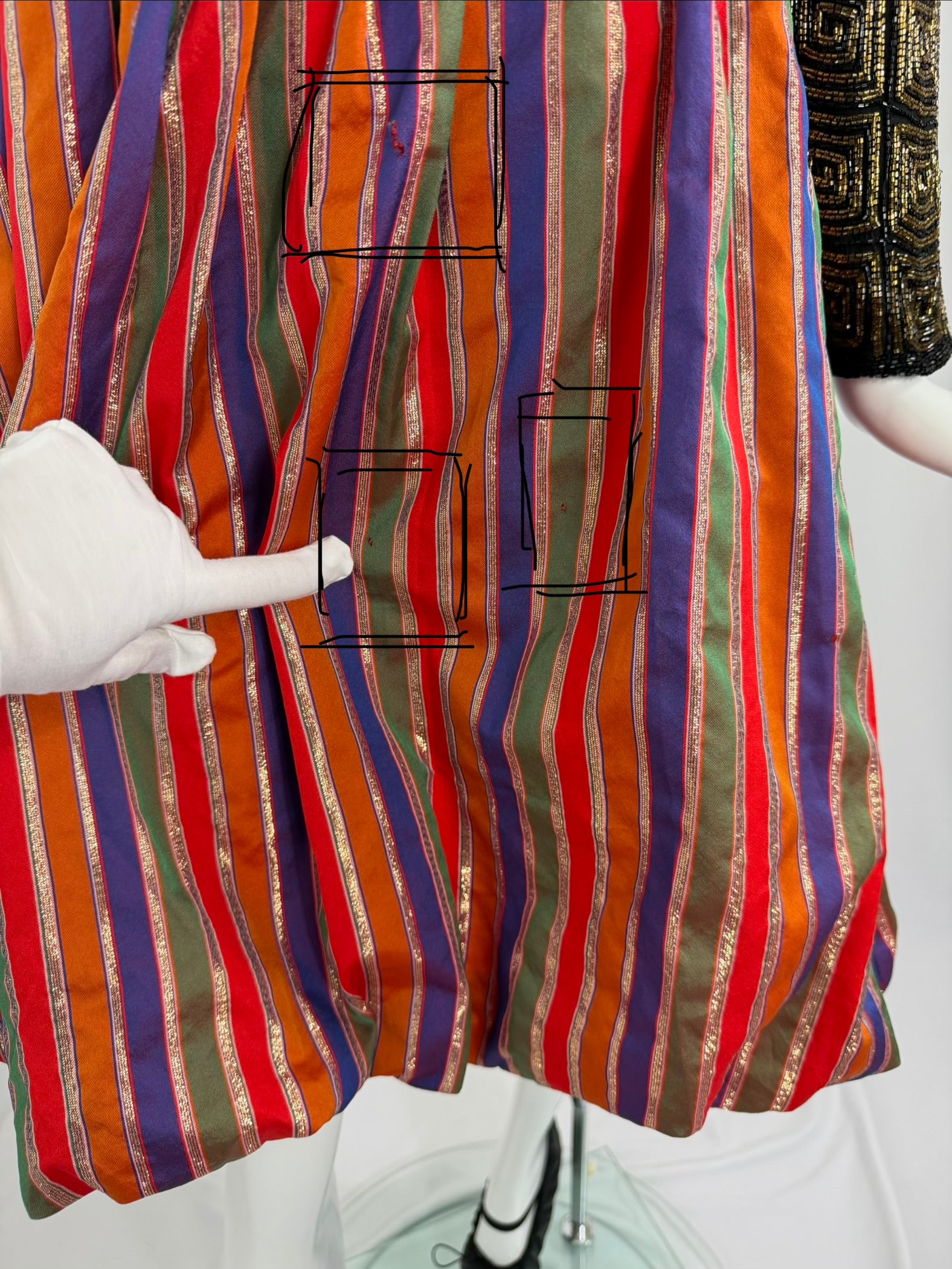 80's Lurex Striped Balloon Skirt