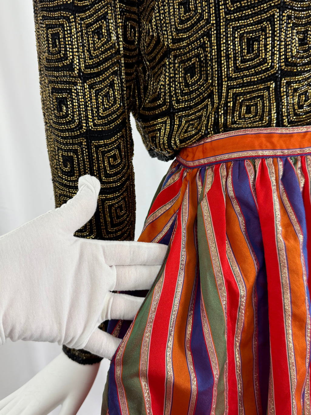 80's Lurex Striped Balloon Skirt