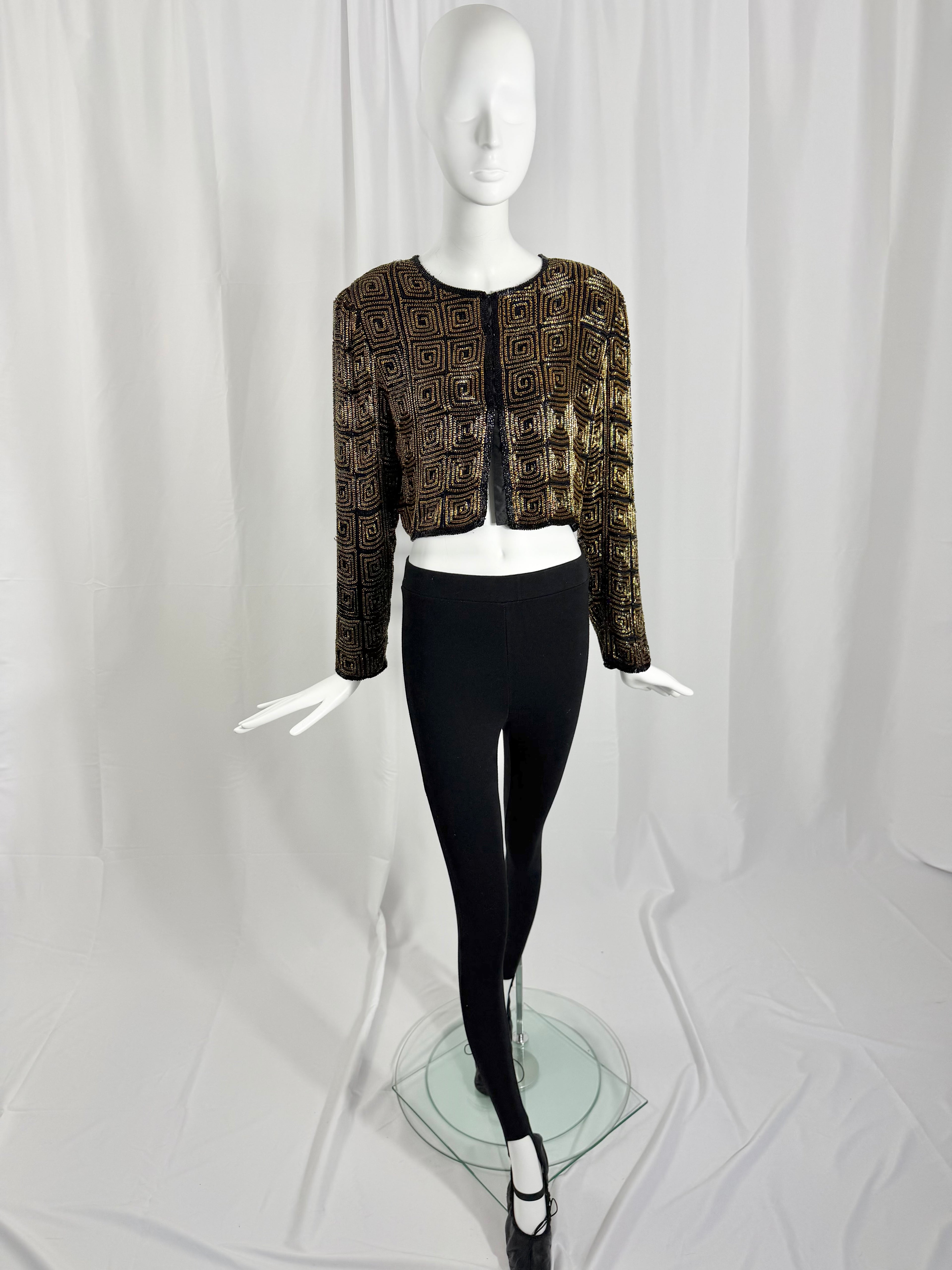 Vintage Beaded Silk Cropped Jacket