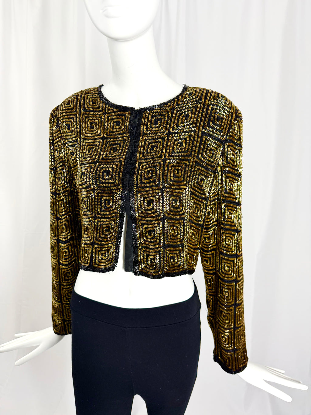 Vintage Beaded Silk Cropped Jacket