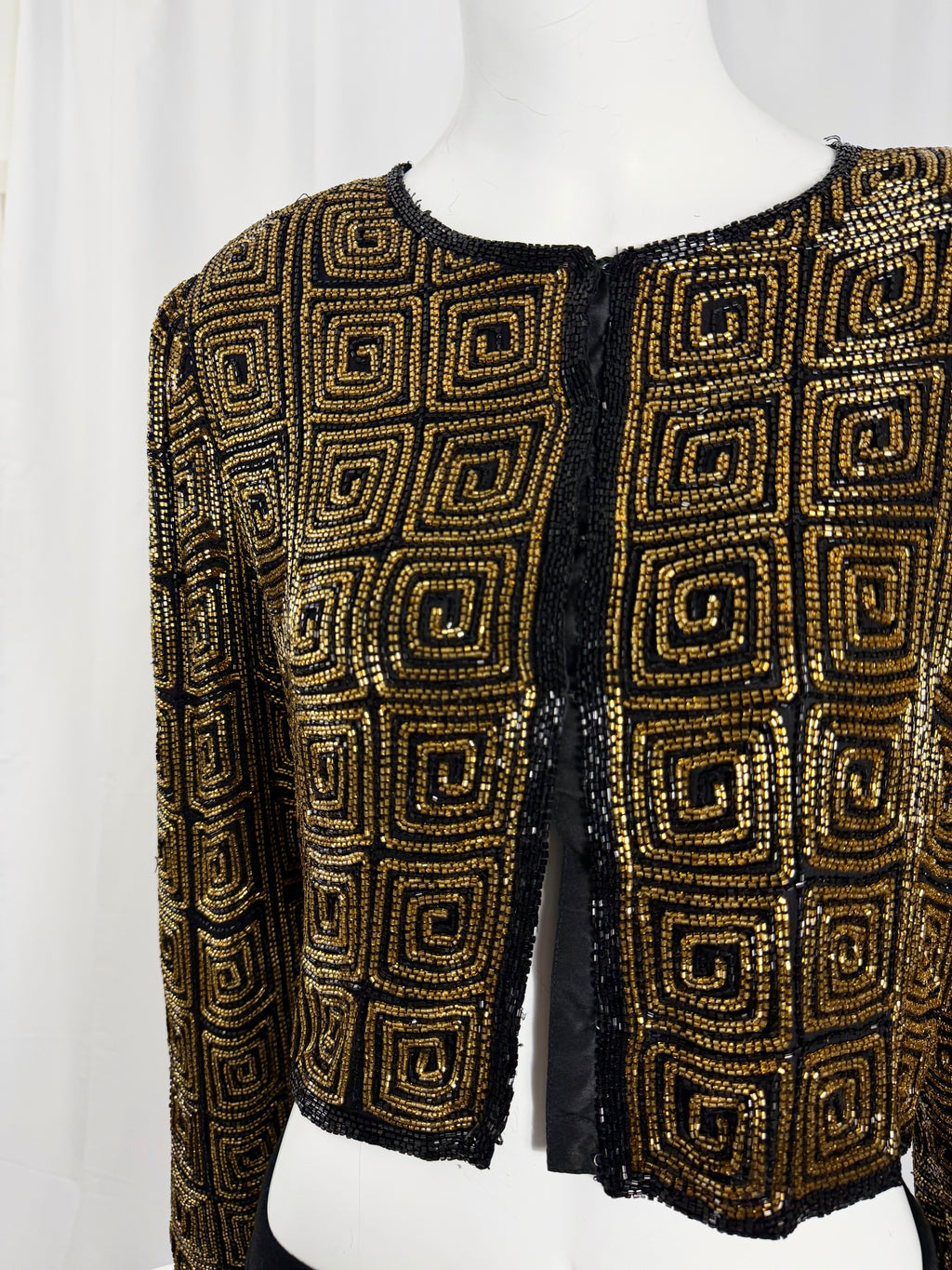 Vintage Beaded Silk Cropped Jacket