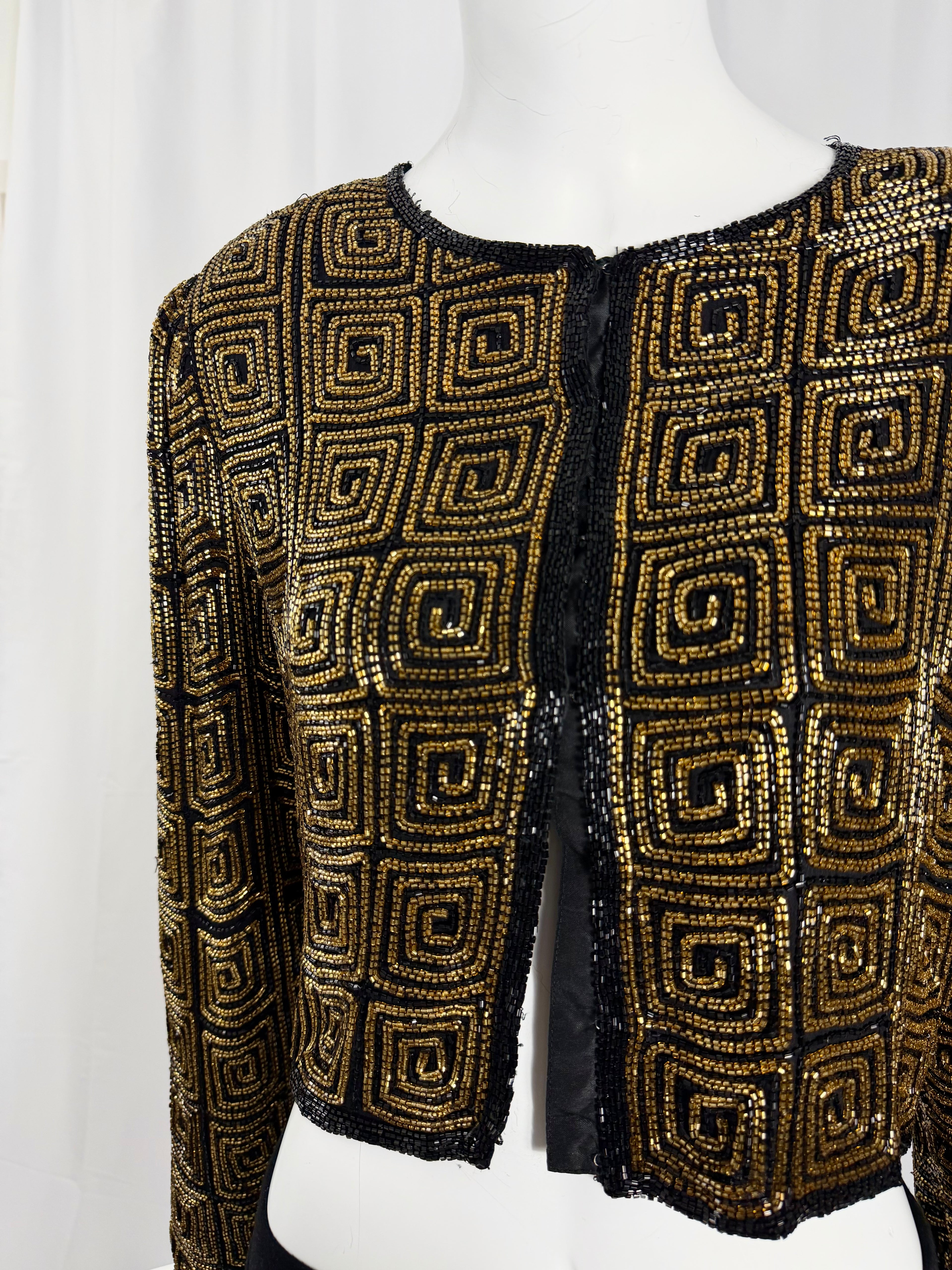 Vintage Beaded Silk Cropped Jacket