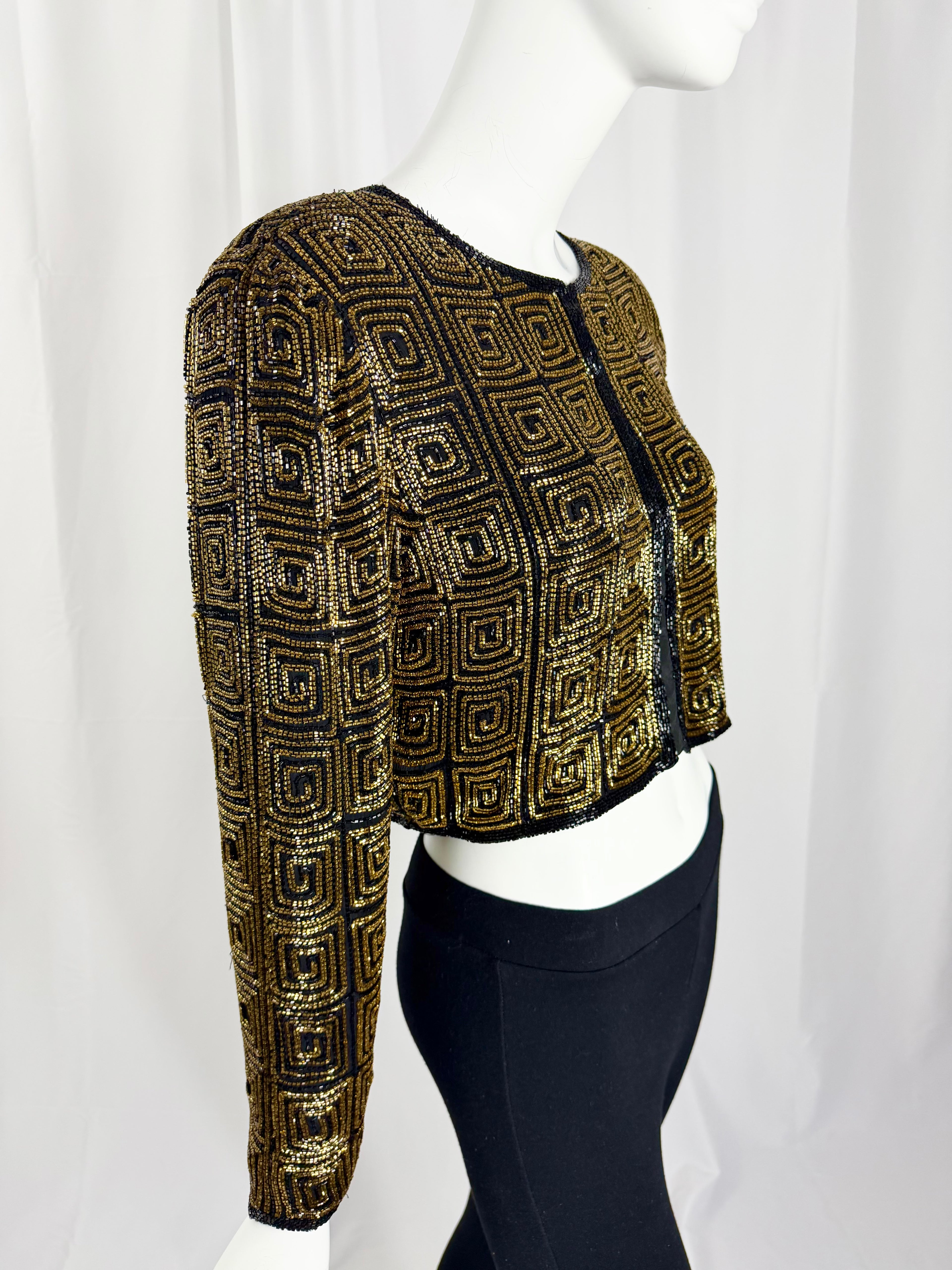 Vintage Beaded Silk Cropped Jacket