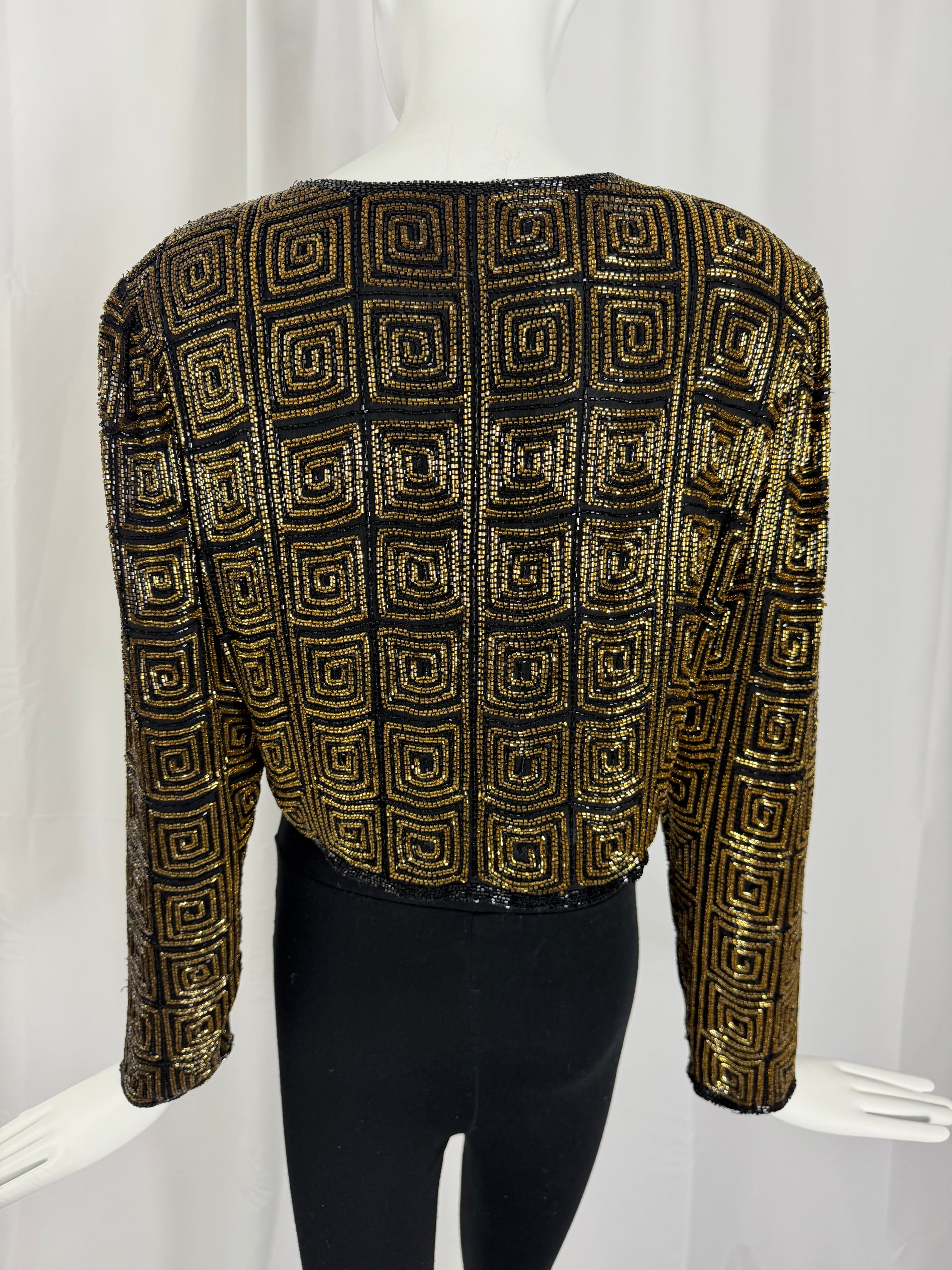 Vintage Beaded Silk Cropped Jacket