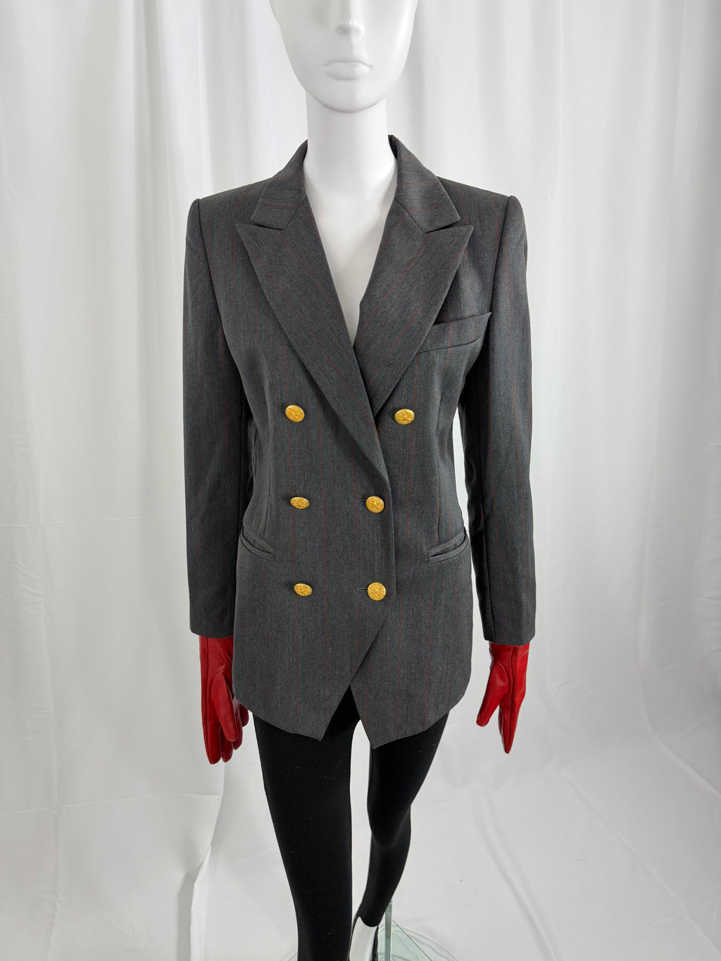 80's ESCADA Gray Pinstriped Blazer