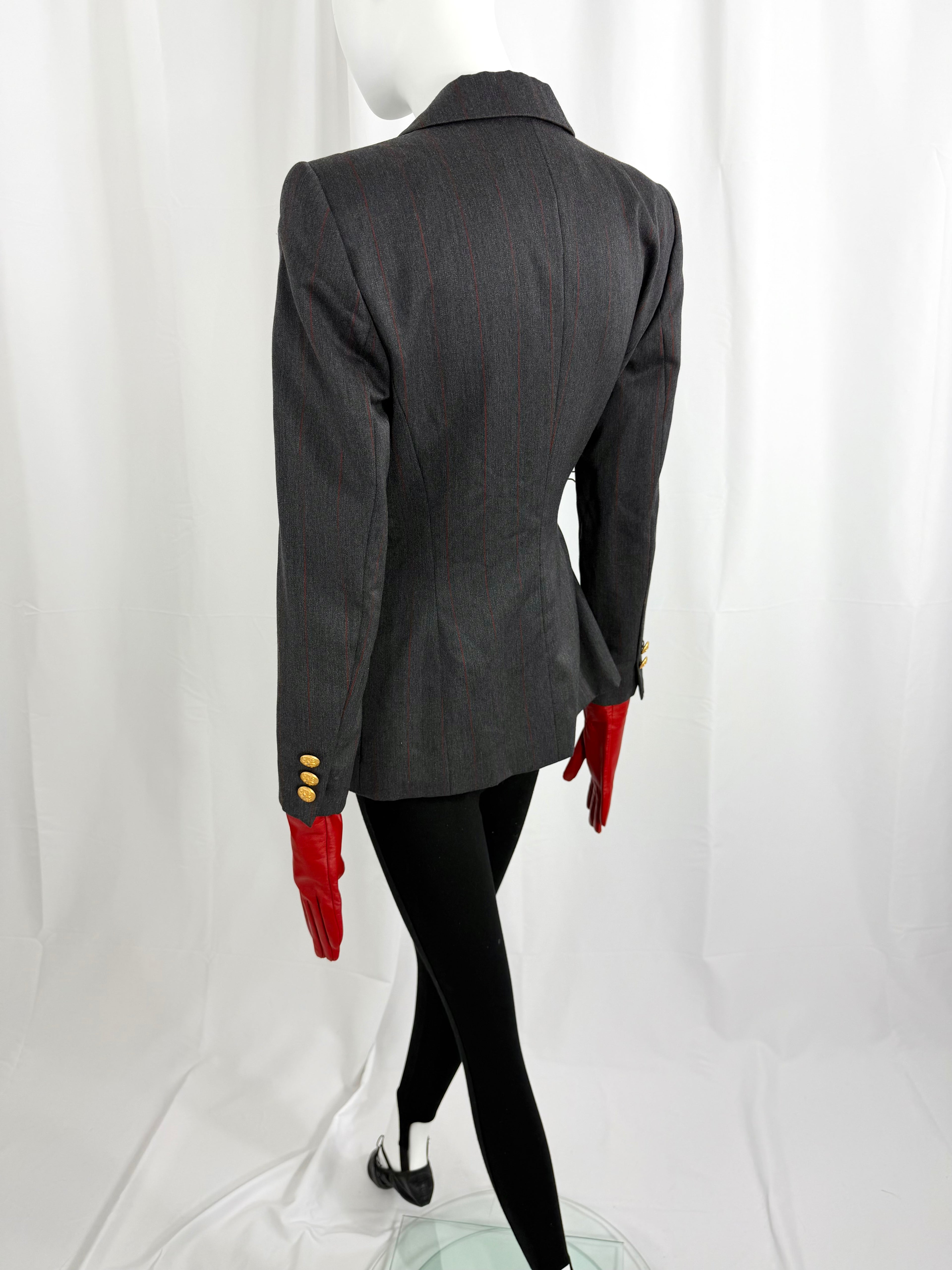 80's ESCADA Gray Pinstriped Blazer