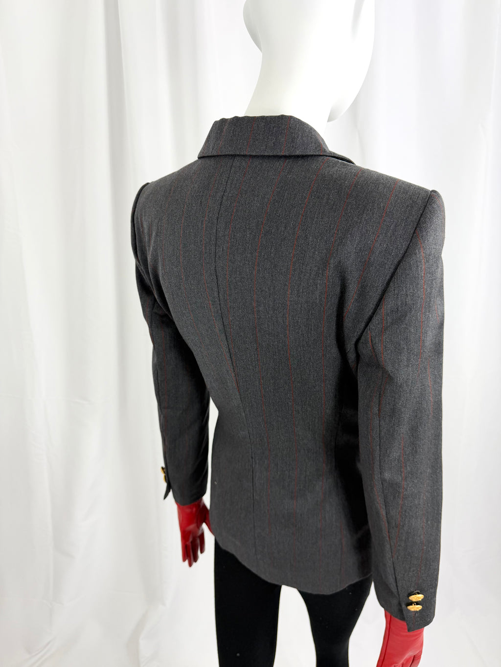 80's ESCADA Gray Pinstriped Blazer