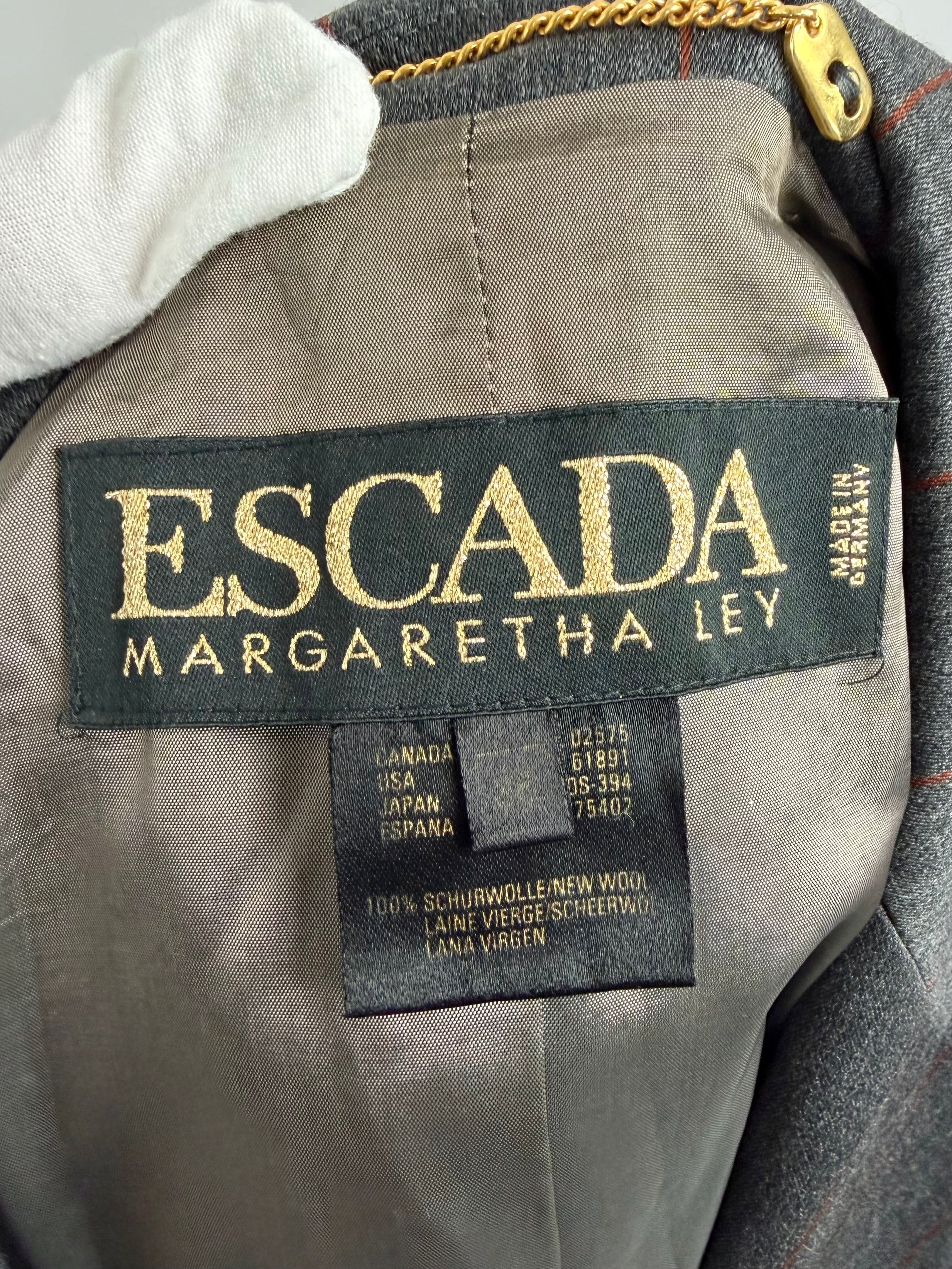 80's ESCADA Gray Pinstriped Blazer