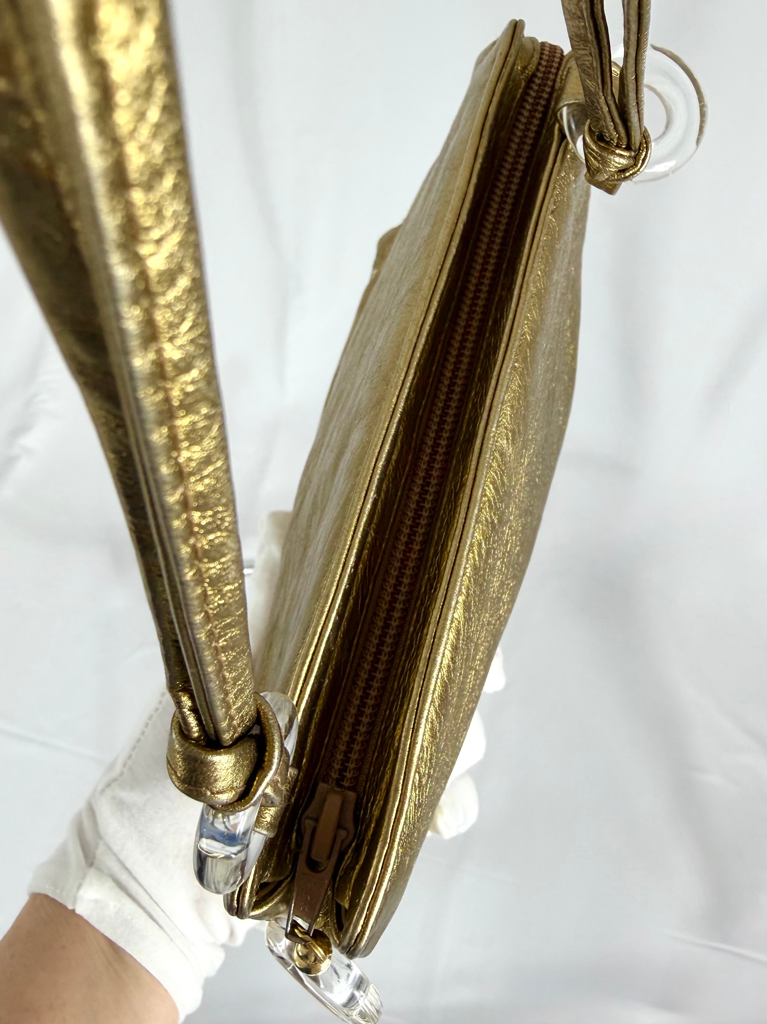 I. MAGNIN Metallic Leather Purse
