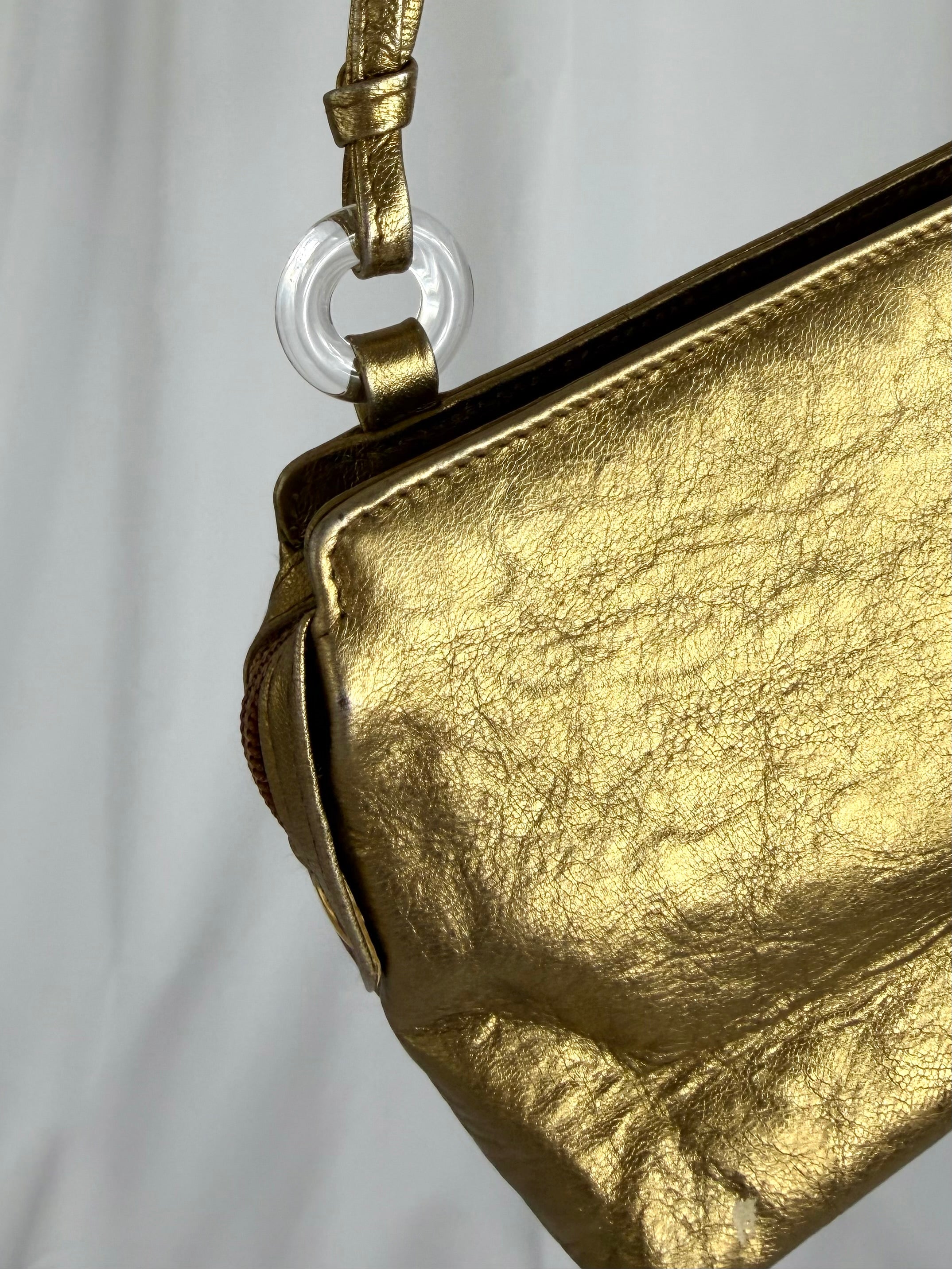I. MAGNIN Metallic Leather Purse