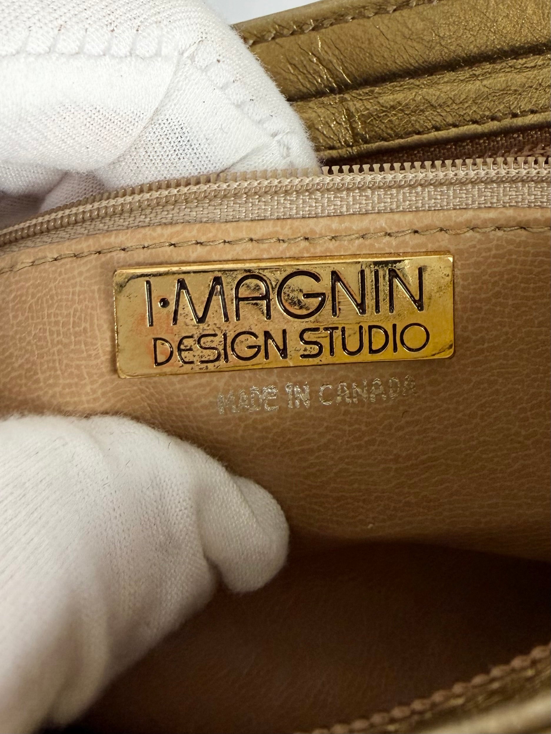 I. MAGNIN Metallic Leather Purse