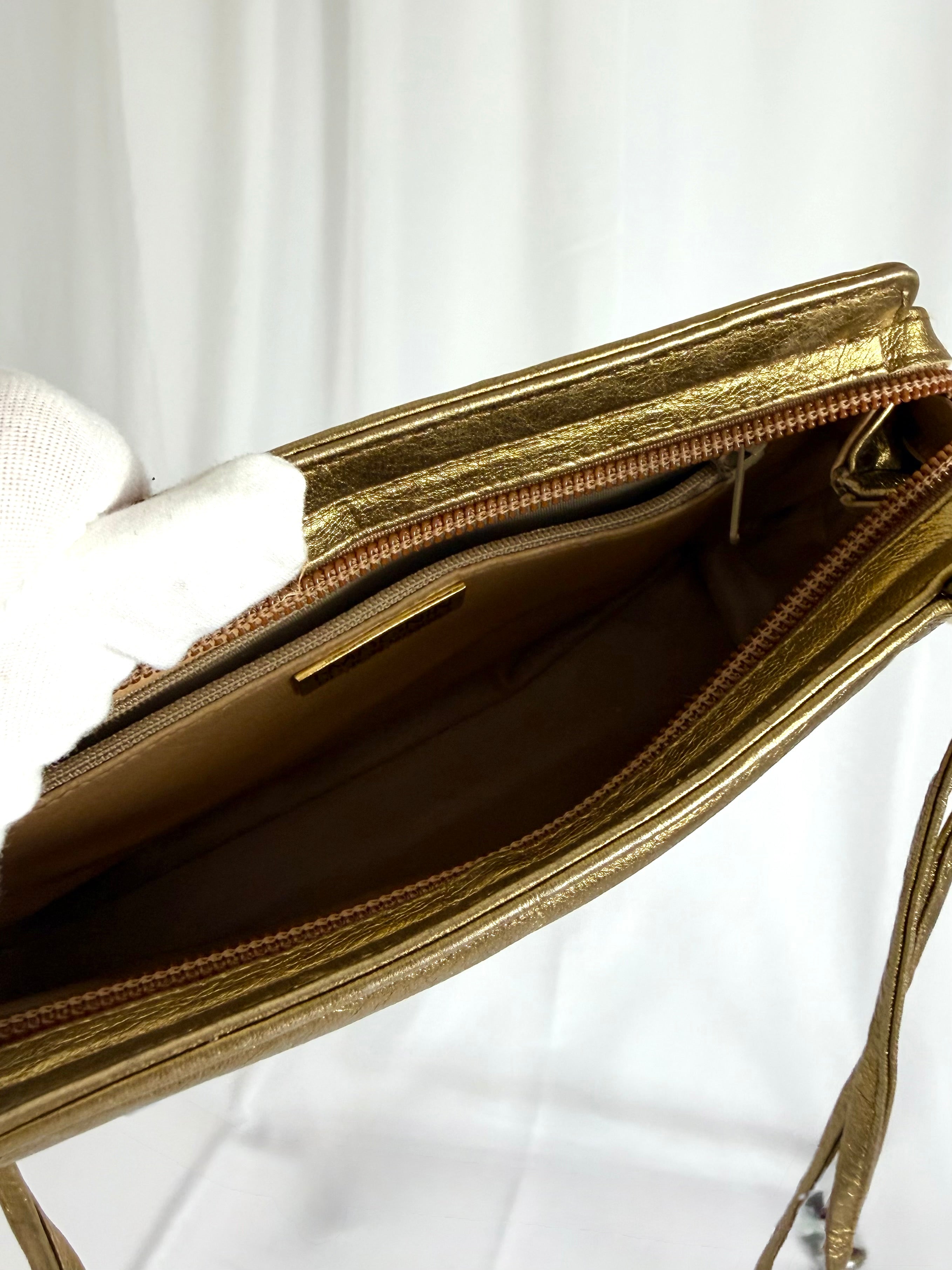 I. MAGNIN Metallic Leather Purse