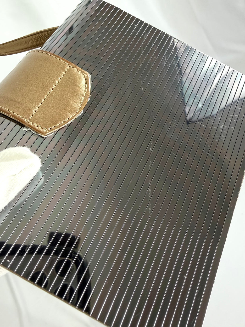STUART WEITZMAN Mirrored Box Purse