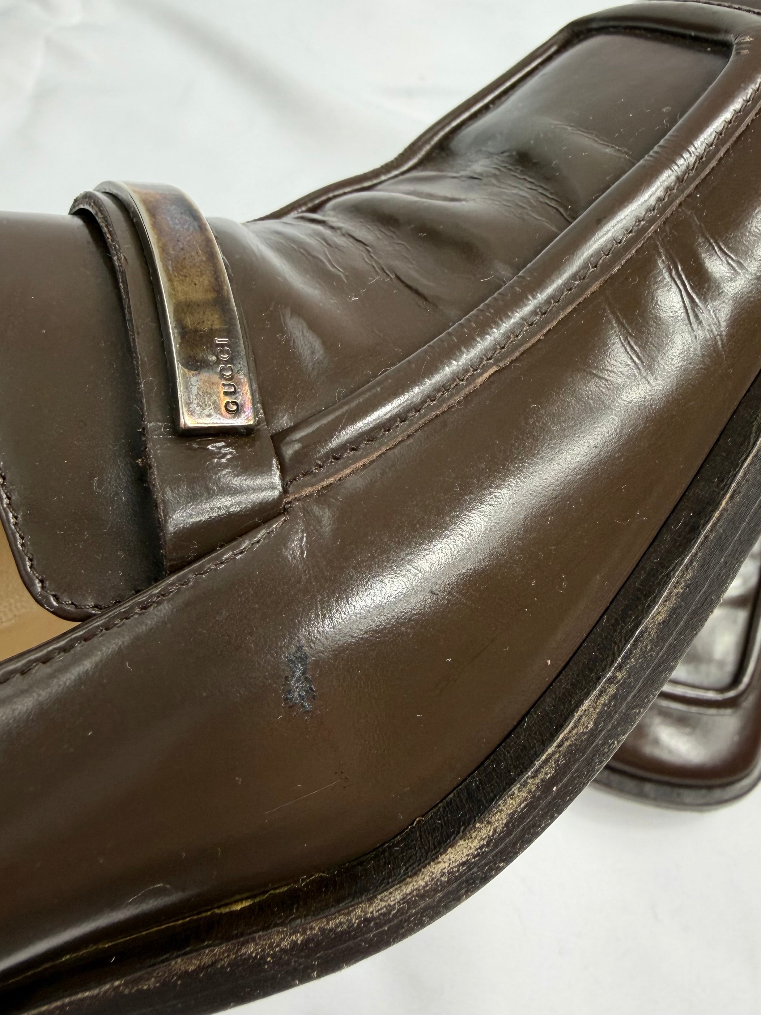 90's GUCCI Square Toe Loafers