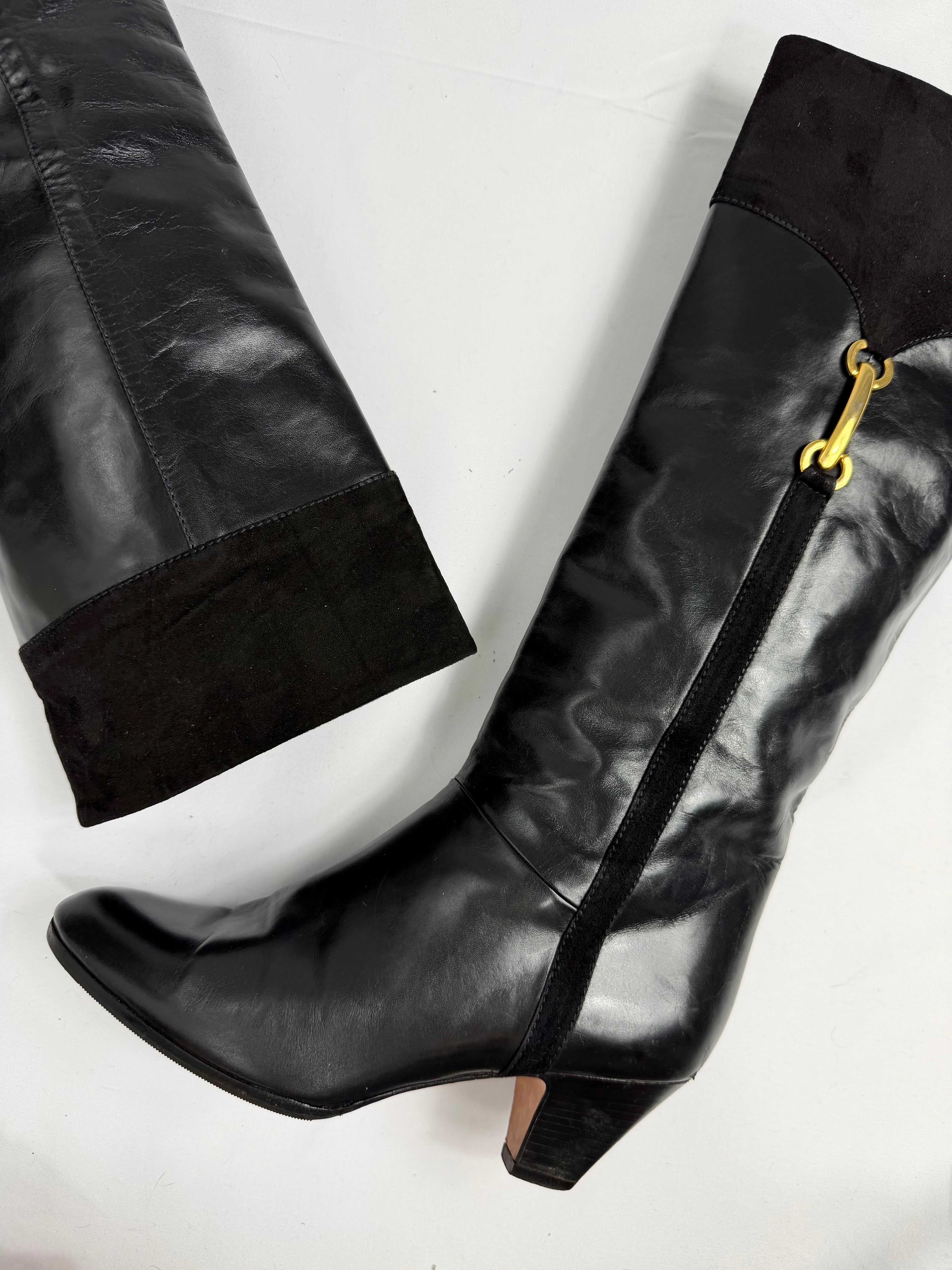 80's BRUNO MAGLI Black Leather Boots