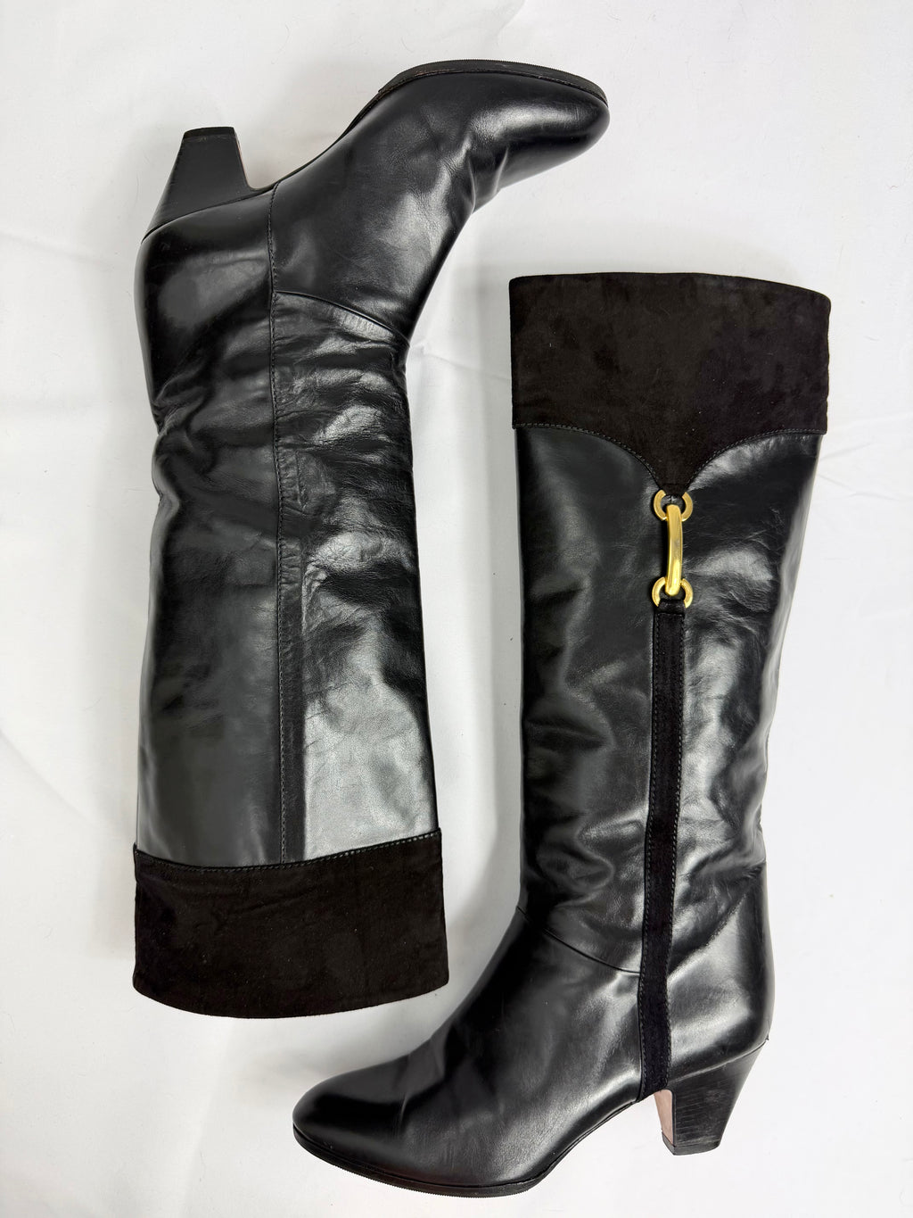 80's BRUNO MAGLI Black Leather Boots