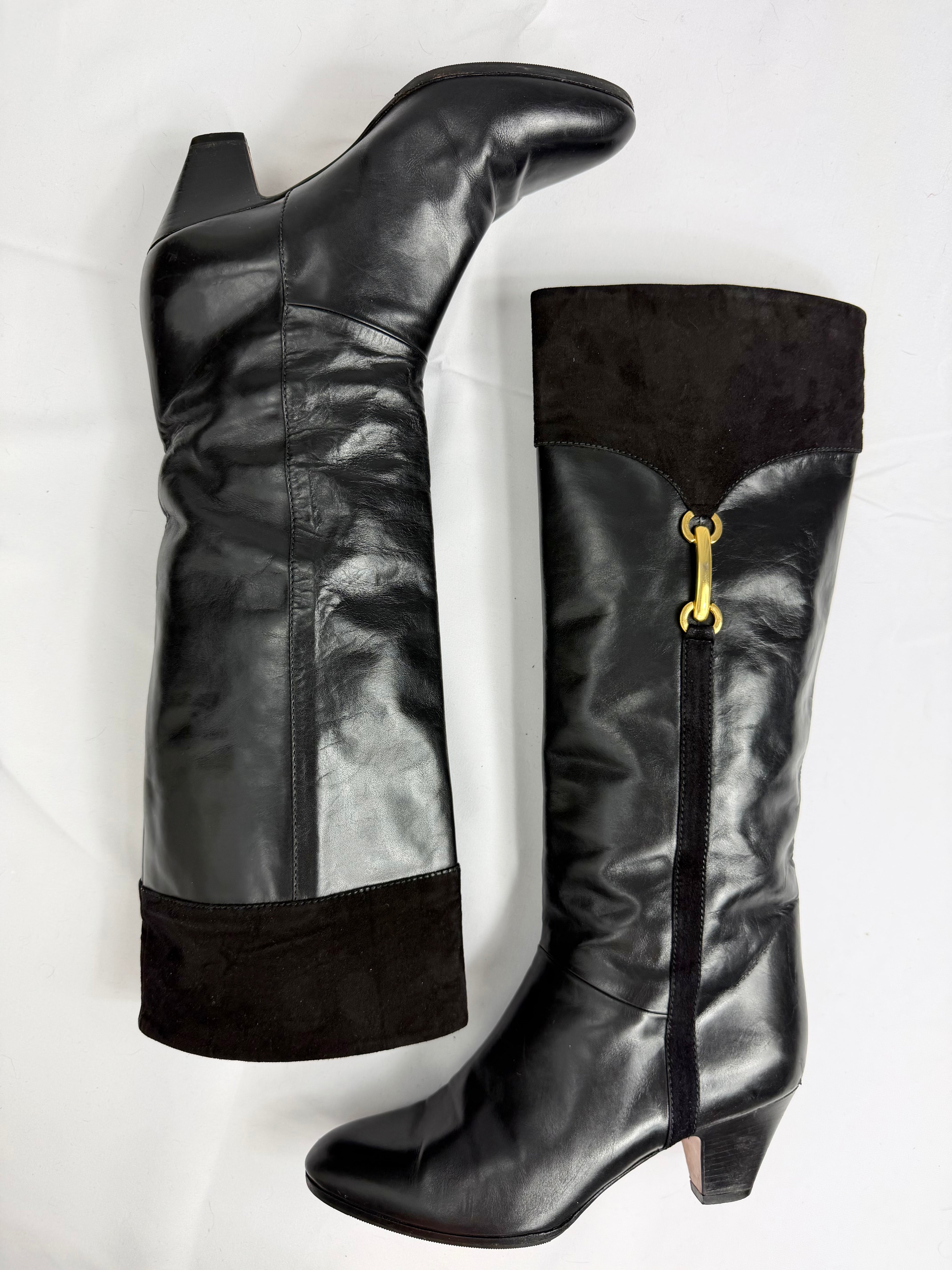80's BRUNO MAGLI Black Leather Boots