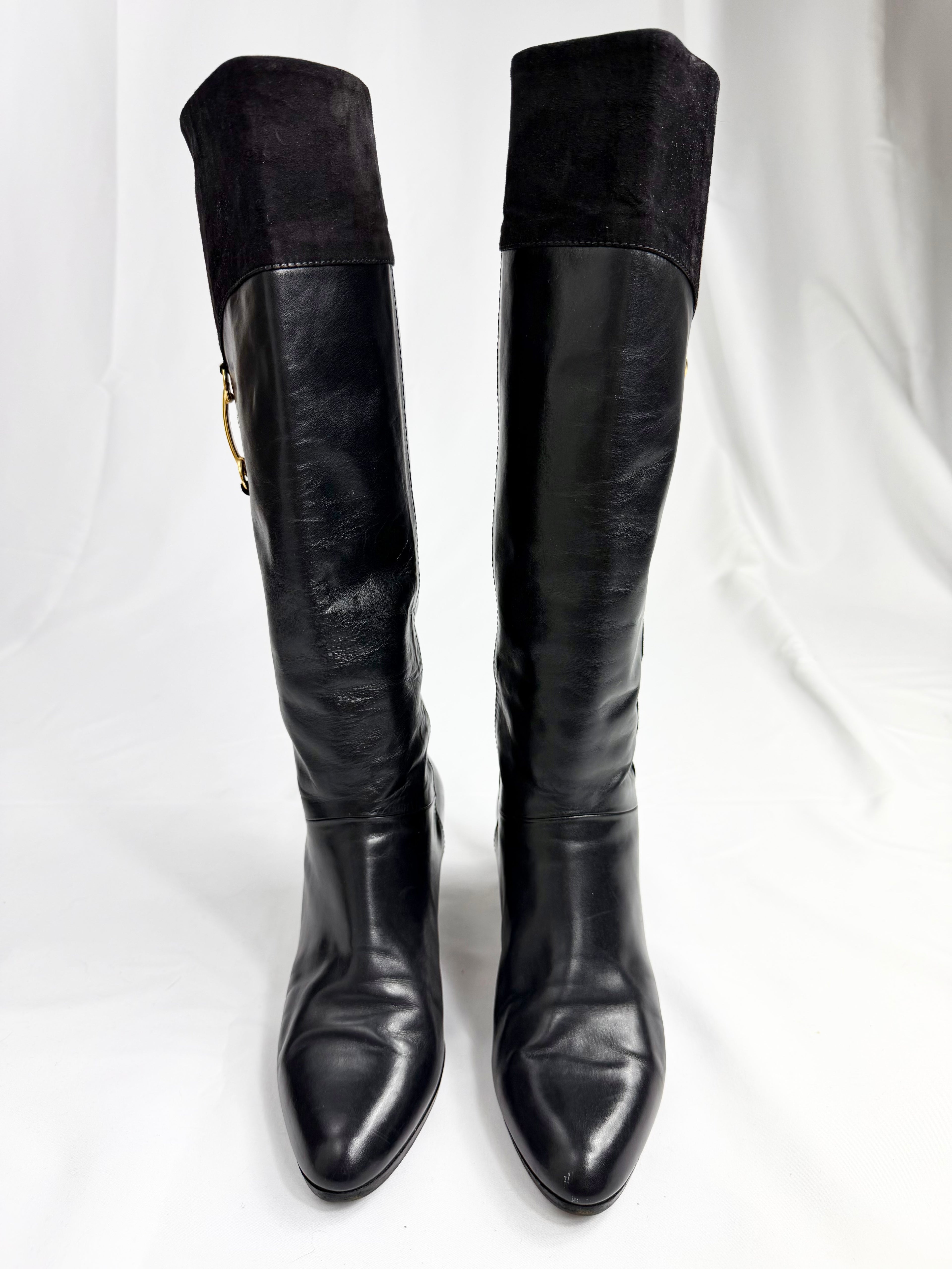 80's BRUNO MAGLI Black Leather Boots