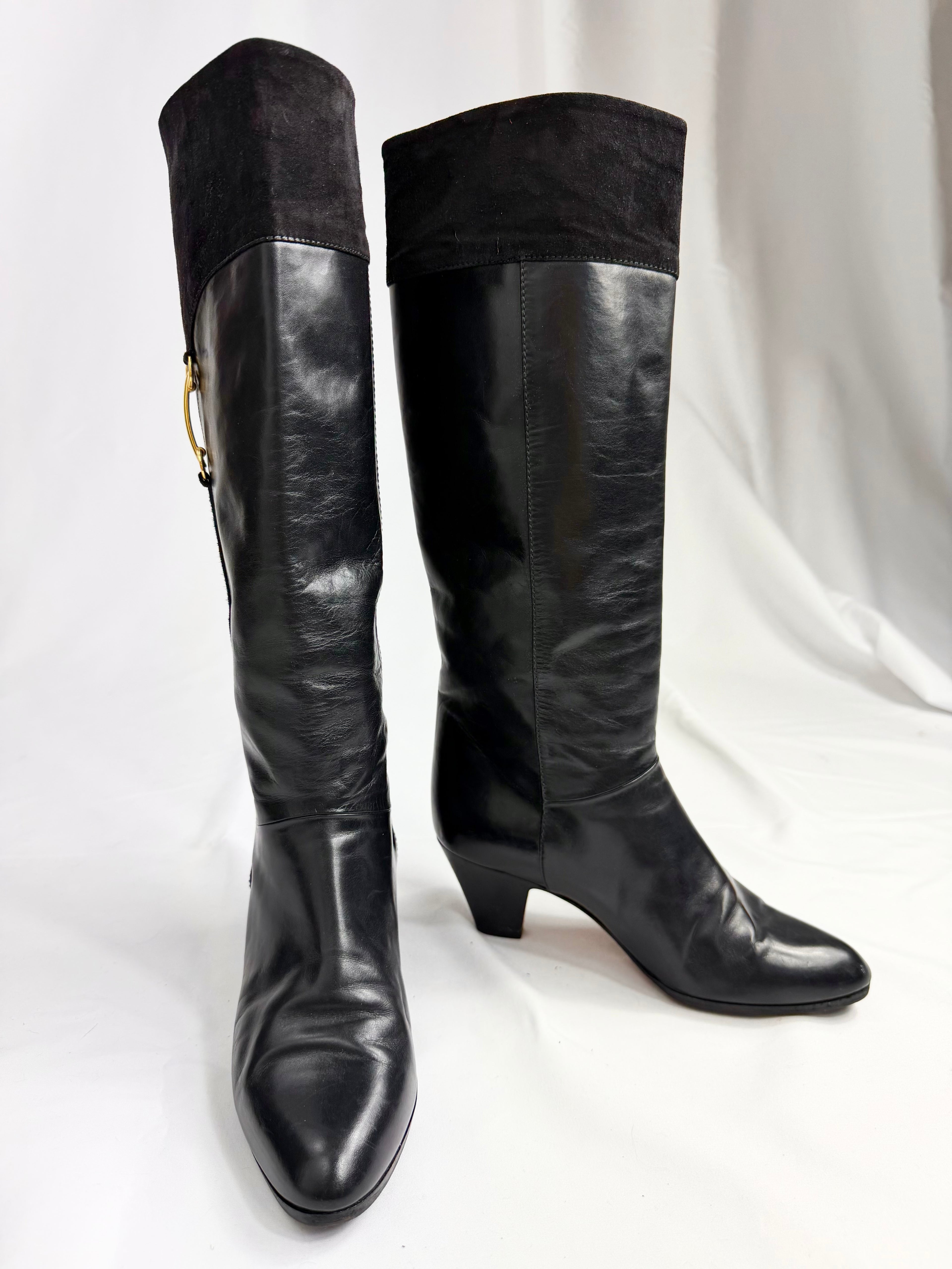 80's BRUNO MAGLI Black Leather Boots