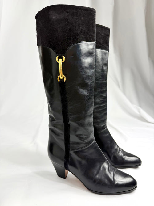 80's BRUNO MAGLI Black Leather Boots