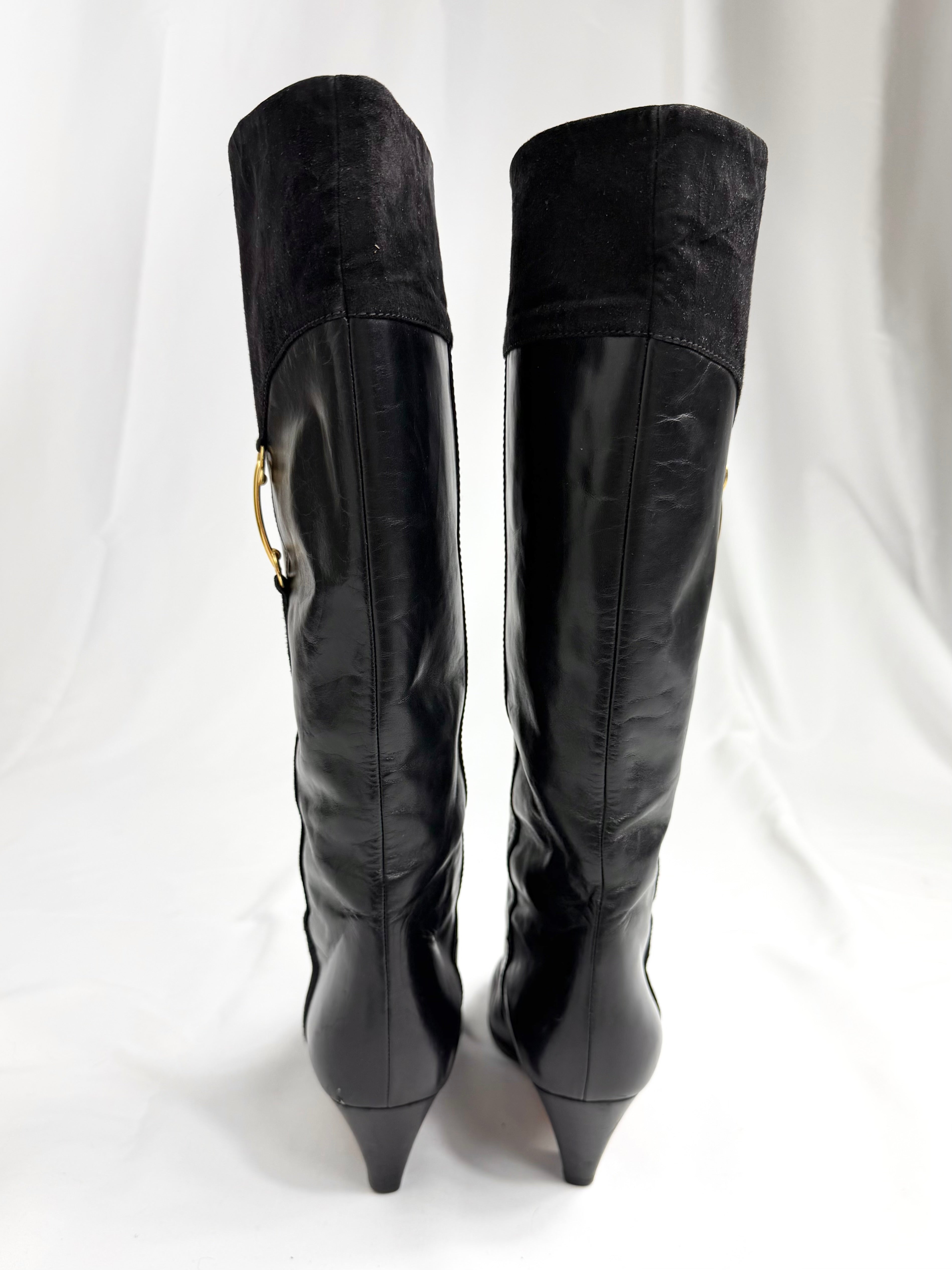 80's BRUNO MAGLI Black Leather Boots