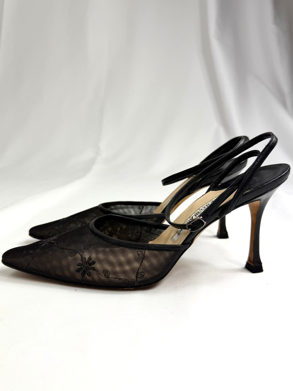 90's MANOLO BLAHNIK Ankle Strap Heels
