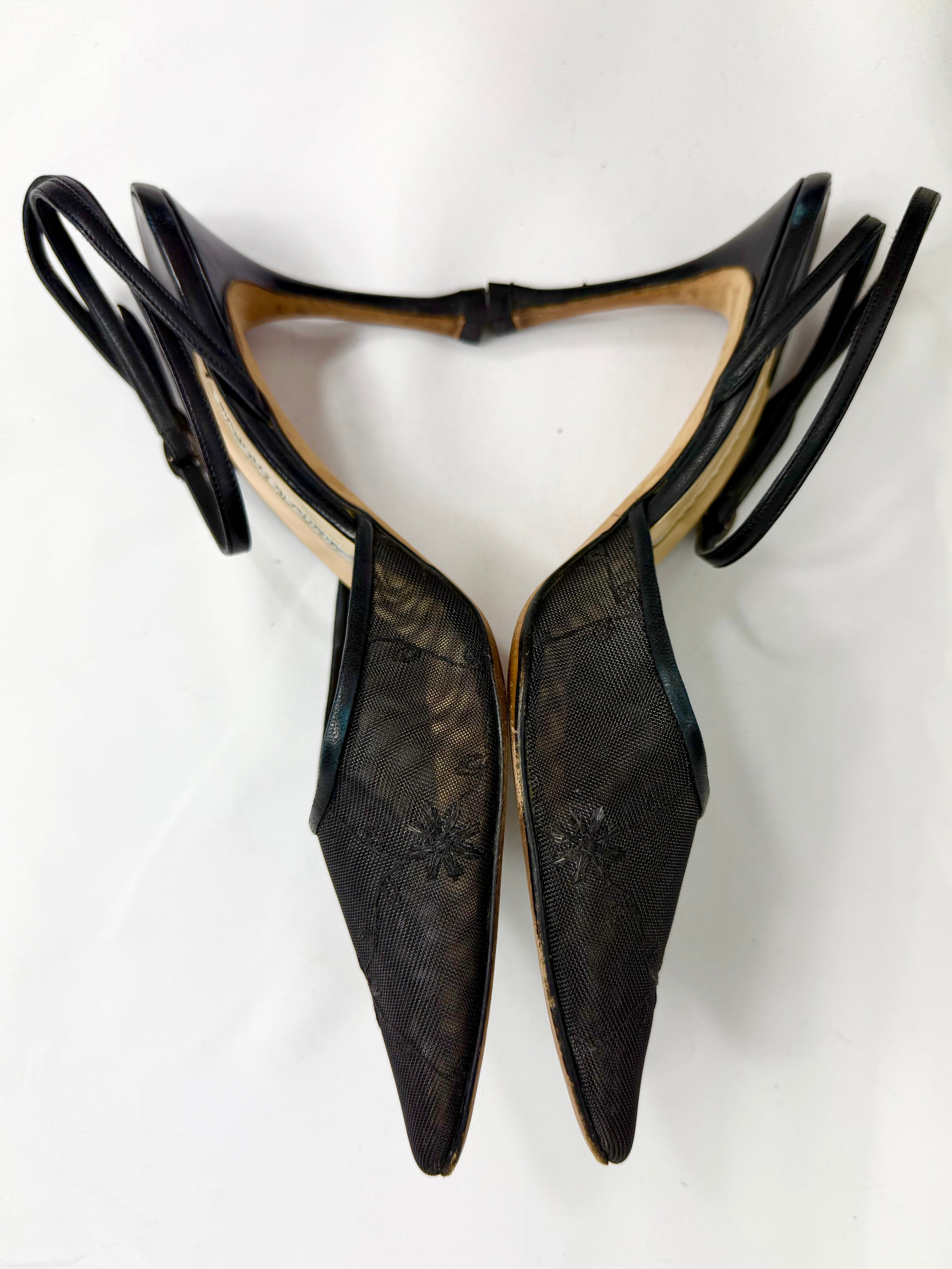 90's MANOLO BLAHNIK Ankle Strap Heels