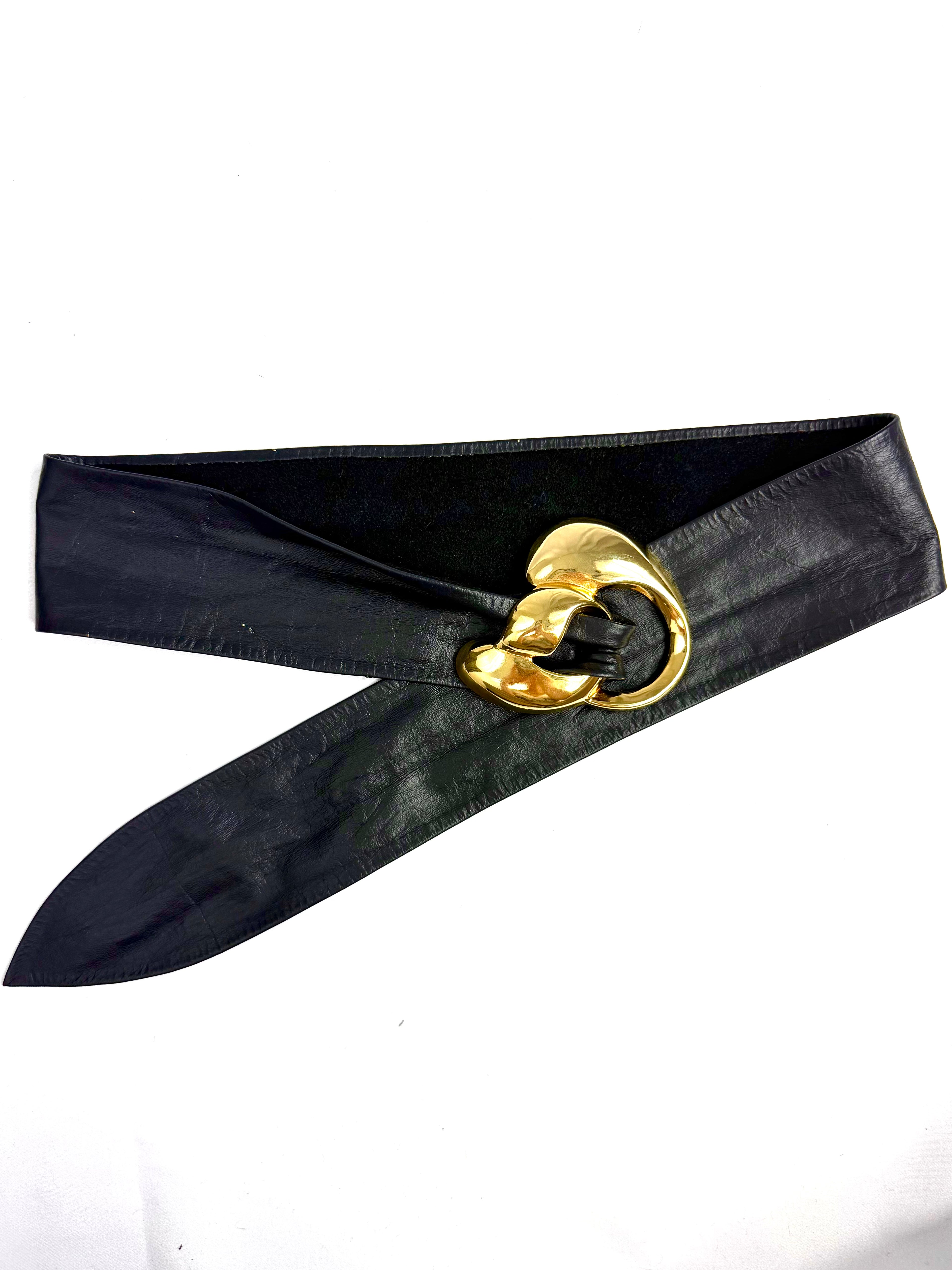 80's Sculptural Leather Belt