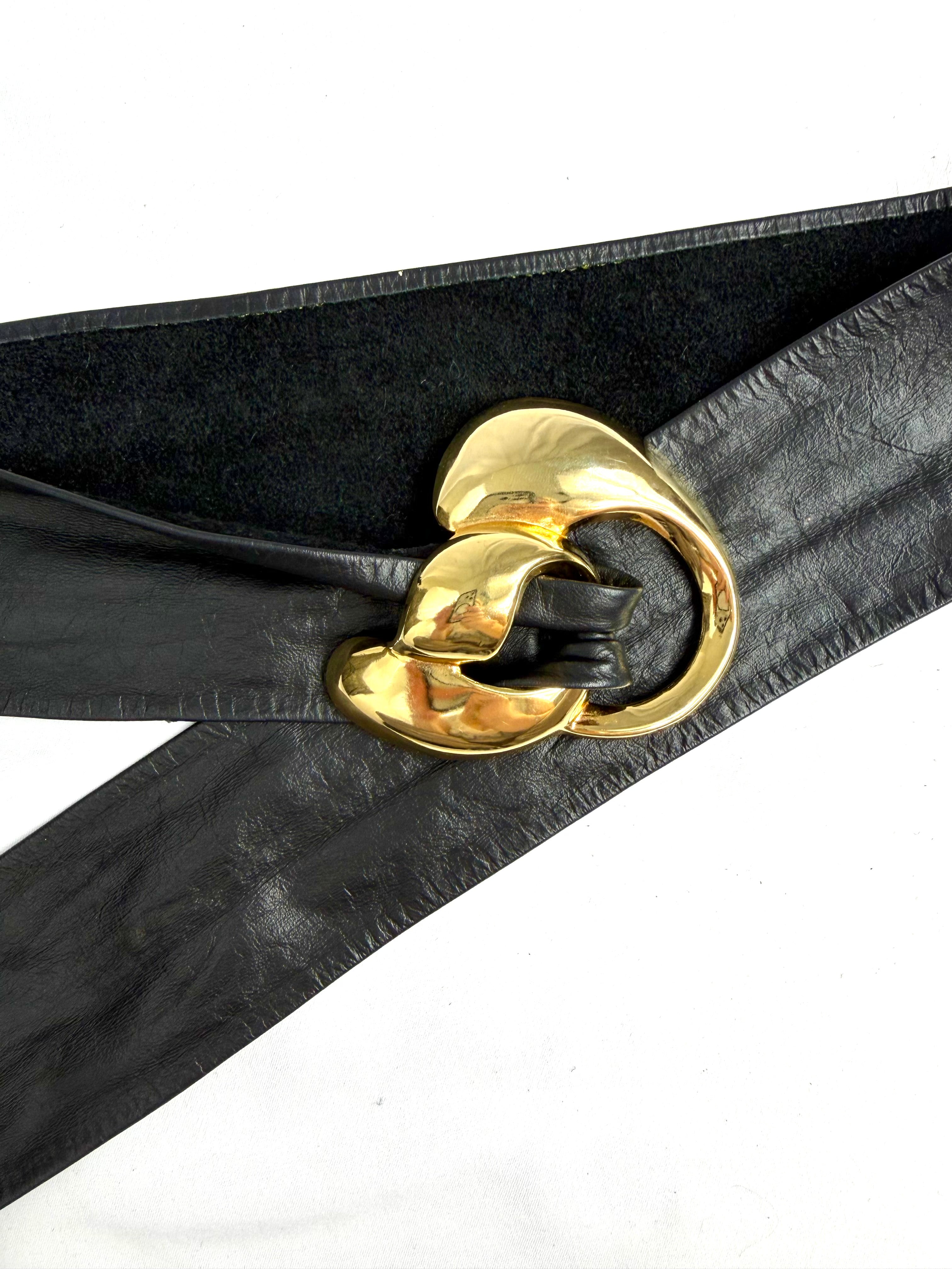 80's Sculptural Leather Belt
